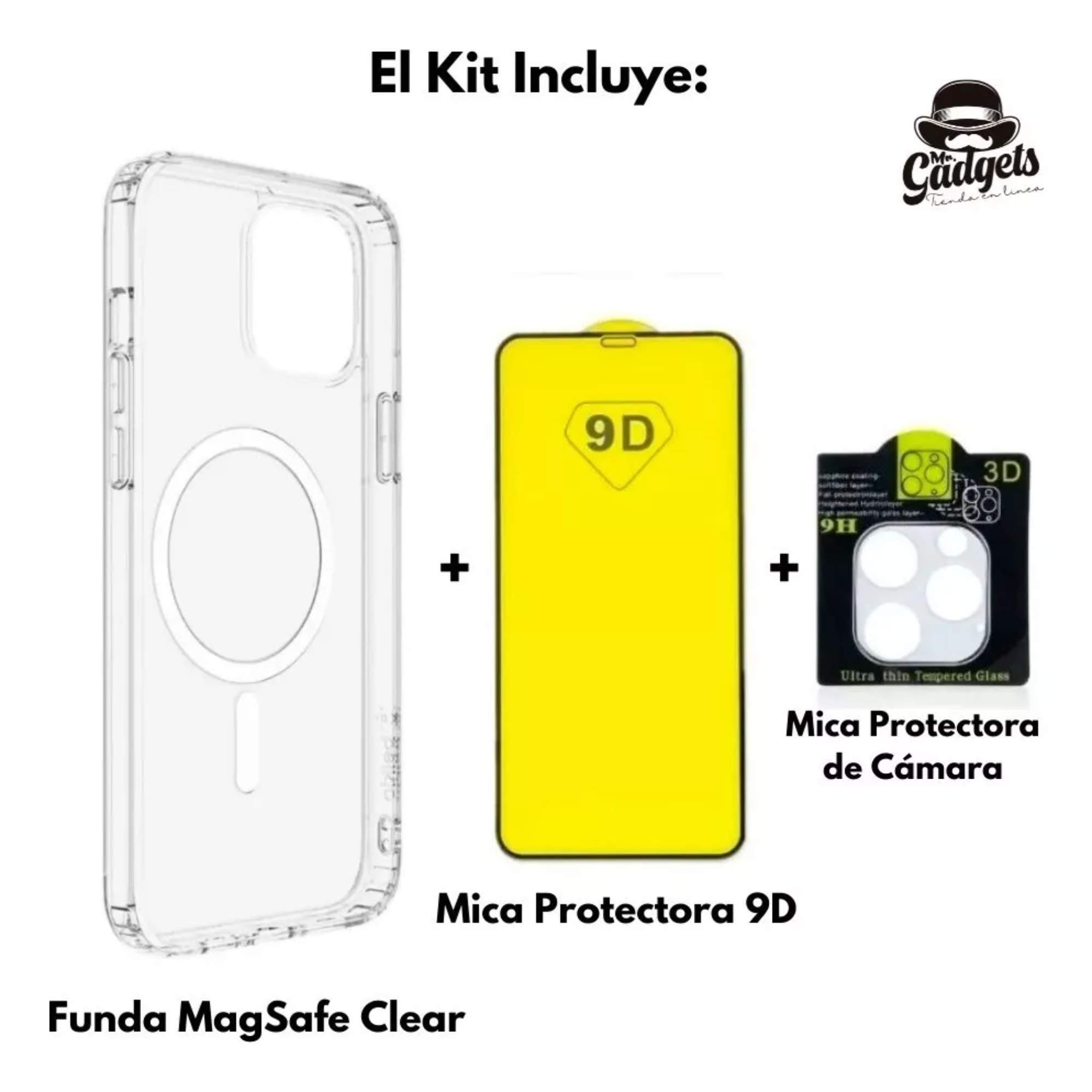 Foto 4 pulgar | Kit Funda + Mica Pantalla + Mica Cámara Para Iphone 12 Pro Magsafe, Mica Vidrio Templado Para Iphone 12 Pro