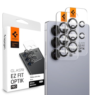 Foto 1 | Protector De Pantalla Para Lente De Cámara Spigen Glastr Ez Fit Galaxy S25 Ultra Black, Paquete De 2 - Venta Interna