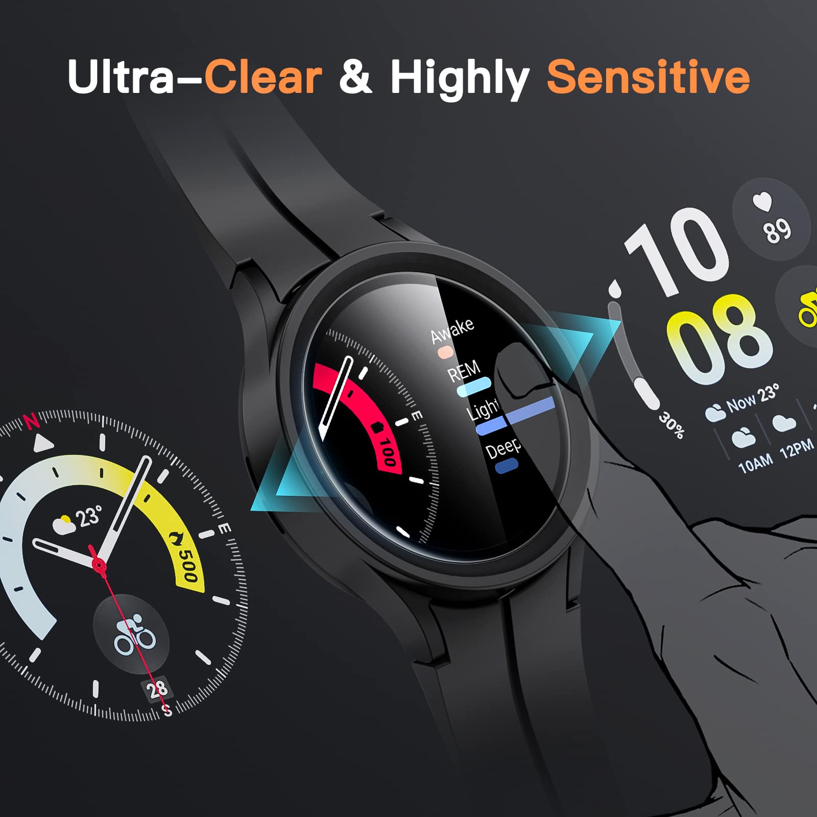 Foto 6 pulgar | Protector De Pantalla Jetech Para Samsung Galaxy Watch 5 Pro De 45 Mm - Venta Internacional.