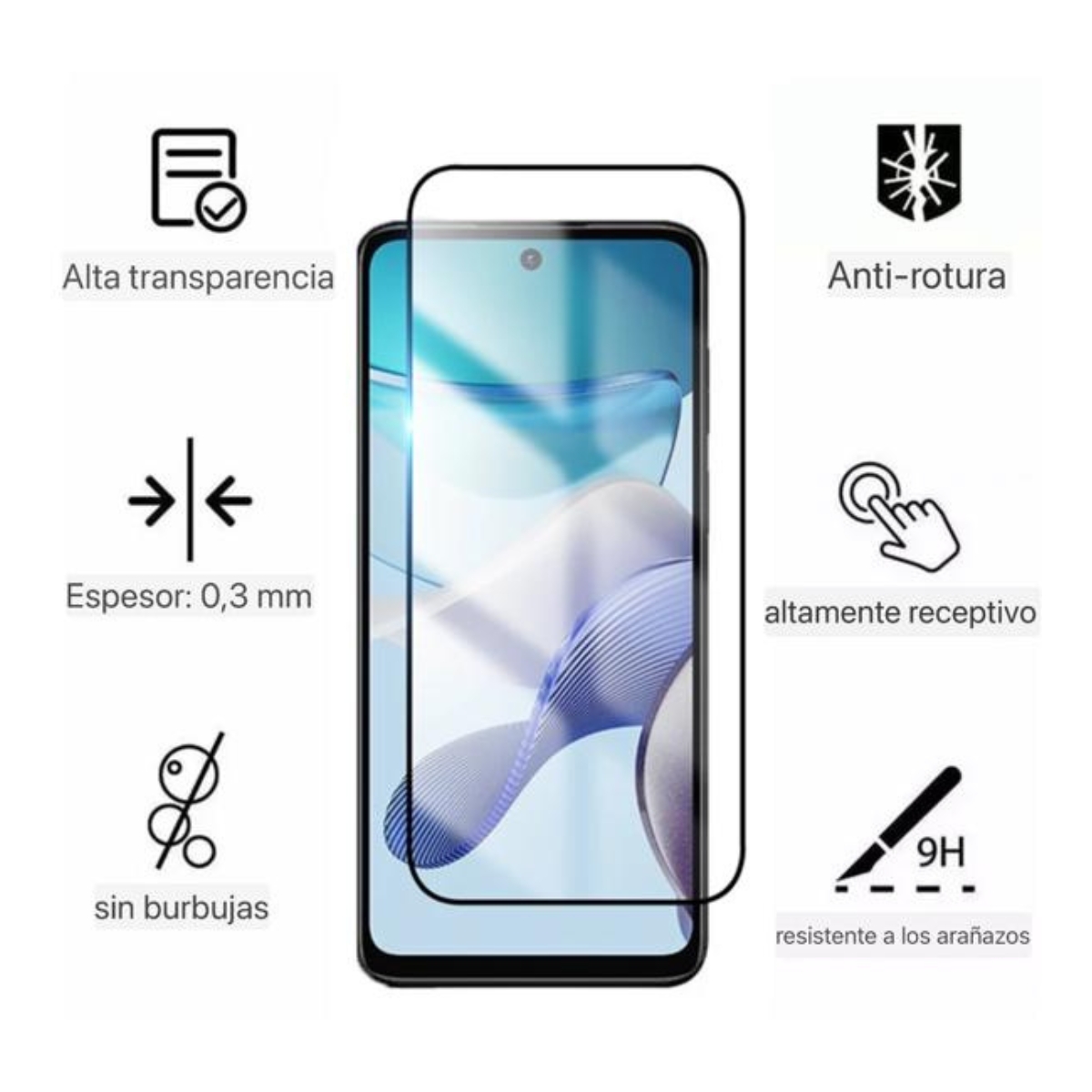 Foto 3 pulgar | Protector De Pantalla De Vidrio Templado Para Motorola G53 5g - Venta Internacional.