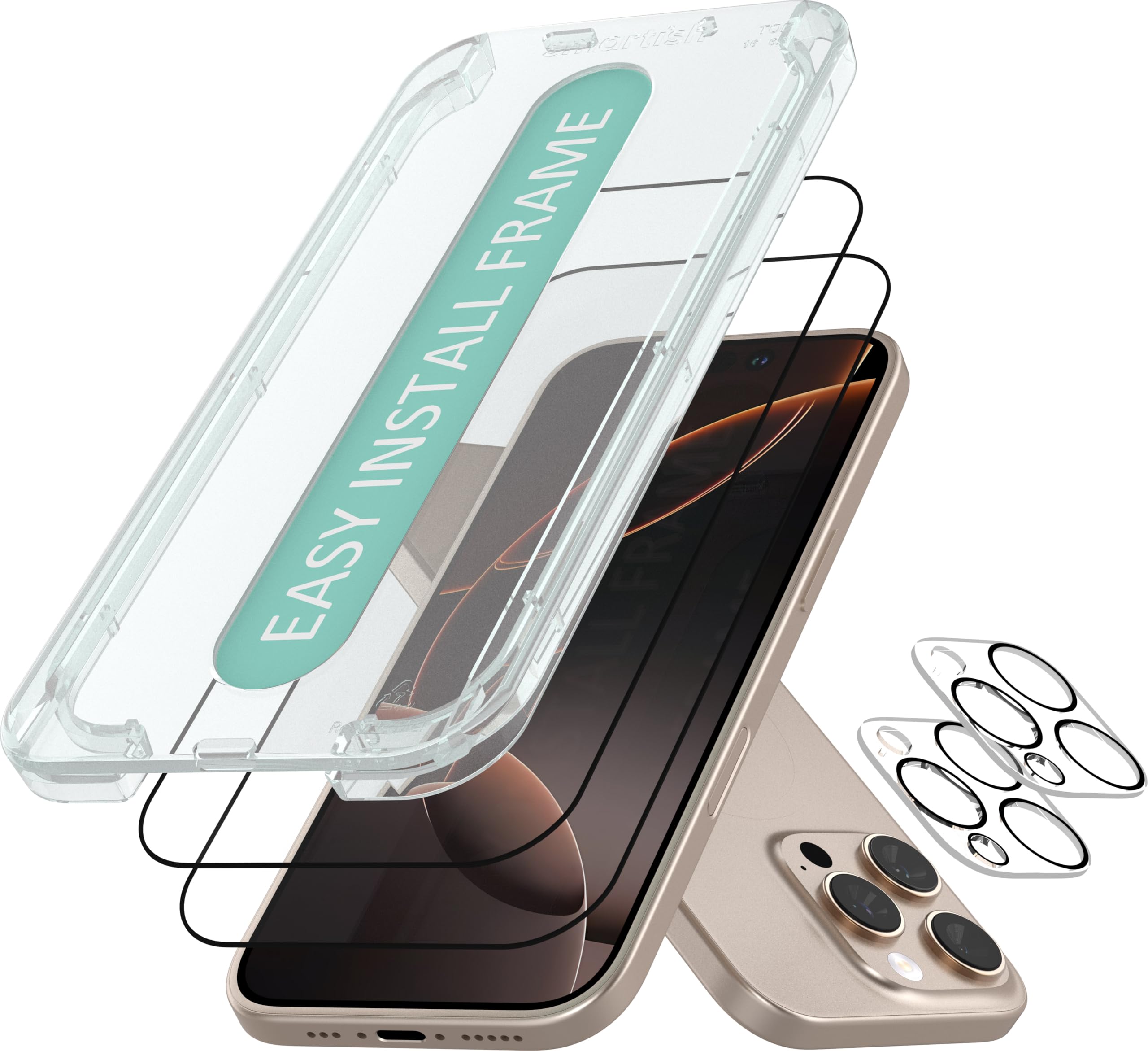 Foto 2 pulgar | Protector De Pantalla Y Fundas Para Lentes De Cámara Para Iphone 16 Pro, Paquete De 2 - Venta Internacional.