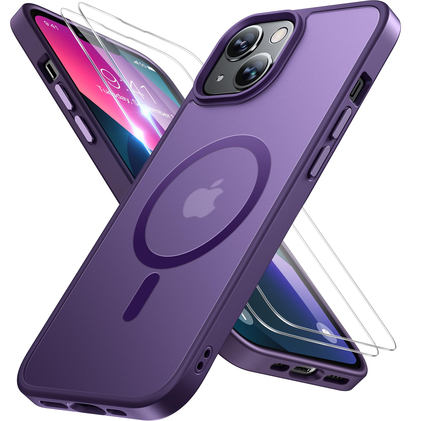 Funda Para Teléfono Miracase Magnetic Series Para Iphone 13, Color Morado Oscuro - Venta Internacional.