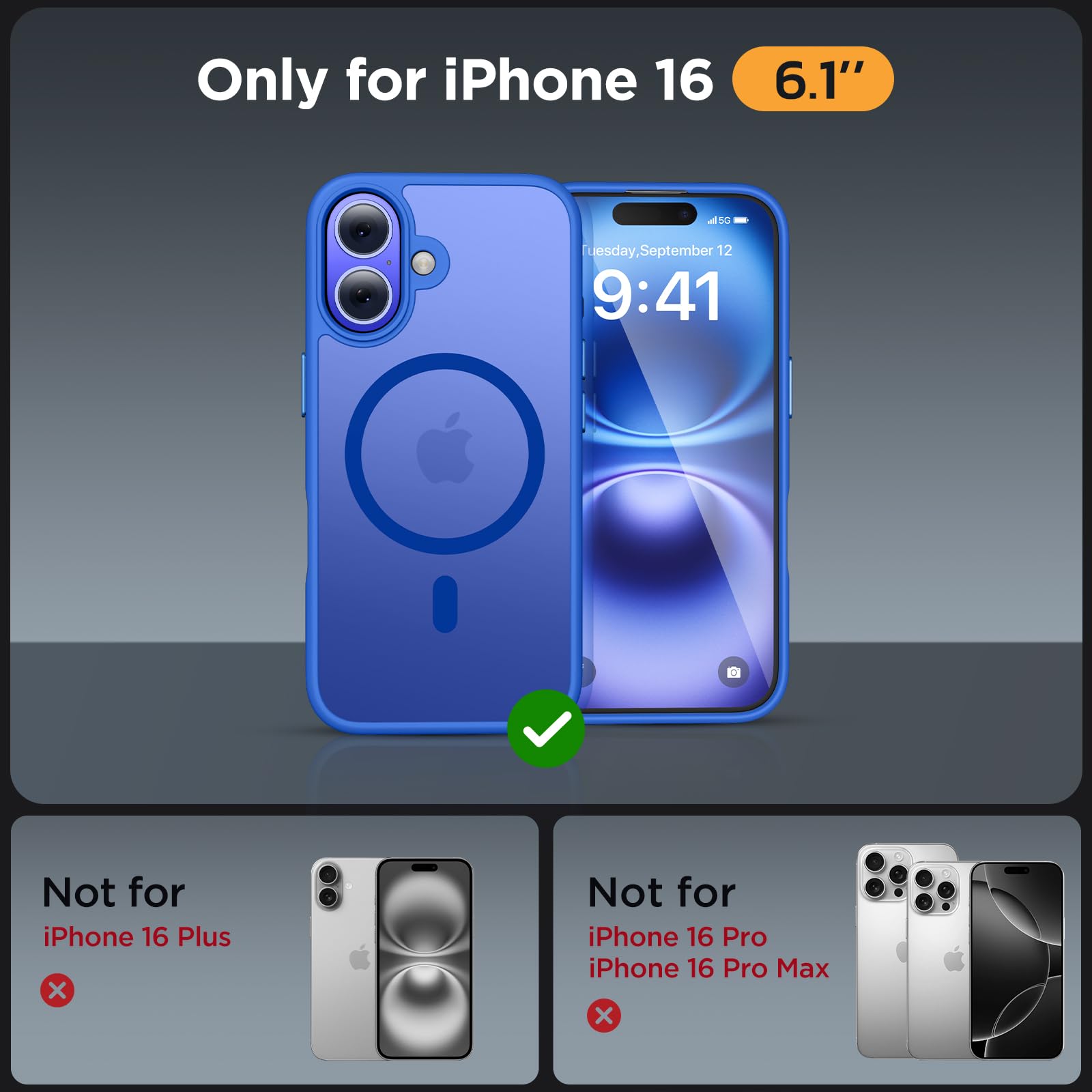 Foto 3 pulgar | Funda Miracase Magnetic Series Para Iphone 16 De 6.1 Pulgadas, Color Azul - Venta Internacional.
