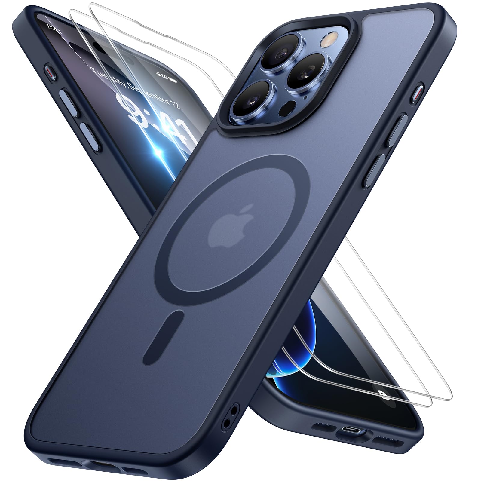 Foto 2 pulgar | Funda Para Teléfono Miracase Magnetic Series Para Iphone 16 Pro, Color Azul Oscuro - Venta Internacional.