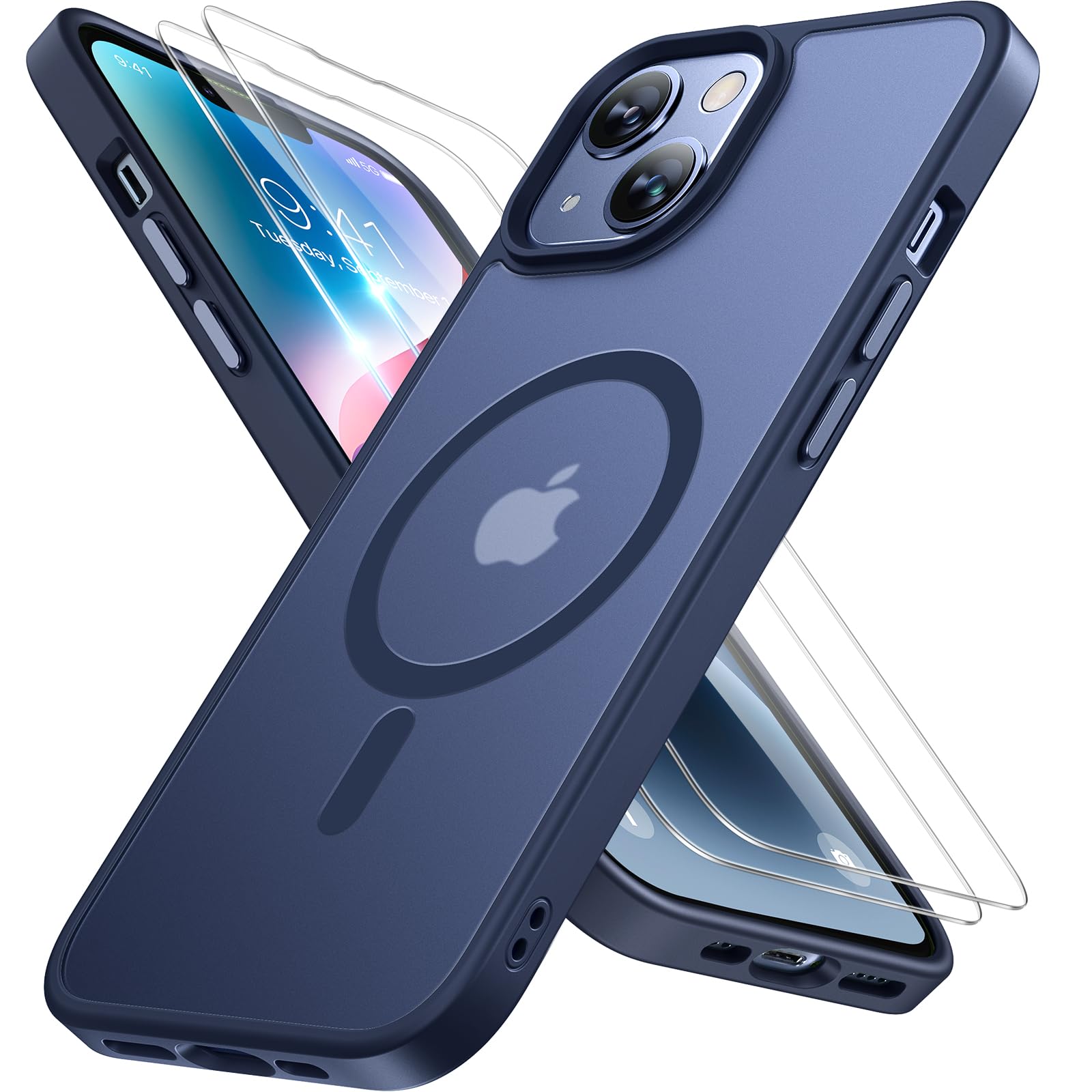 Funda Para Teléfono Miracase Magnetic Series Para Iphone 14, Color Azul Oscuro - Venta Internacional.