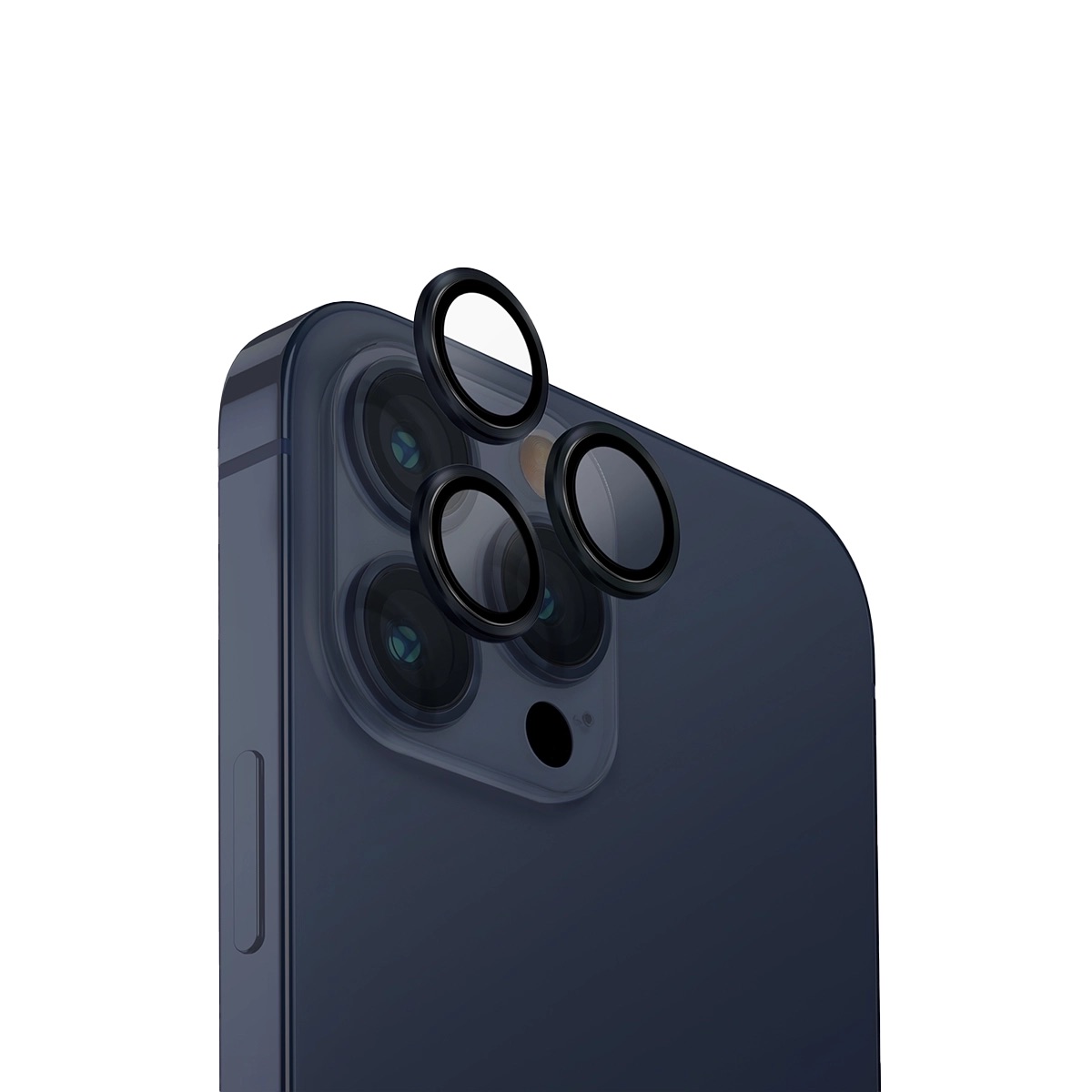 Protector De Lentes Para Iphone 15 Pro Max Transparente | Azul Marino Clear | Aluminium De Optix