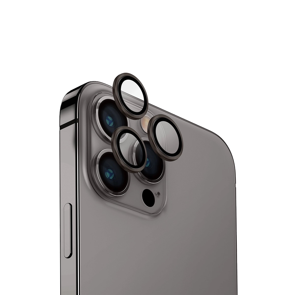 Foto 2 pulgar | Protector De Lentes Para Iphone 15 Pro Transparente | Gris Metálico Clear | Aluminium De Optix