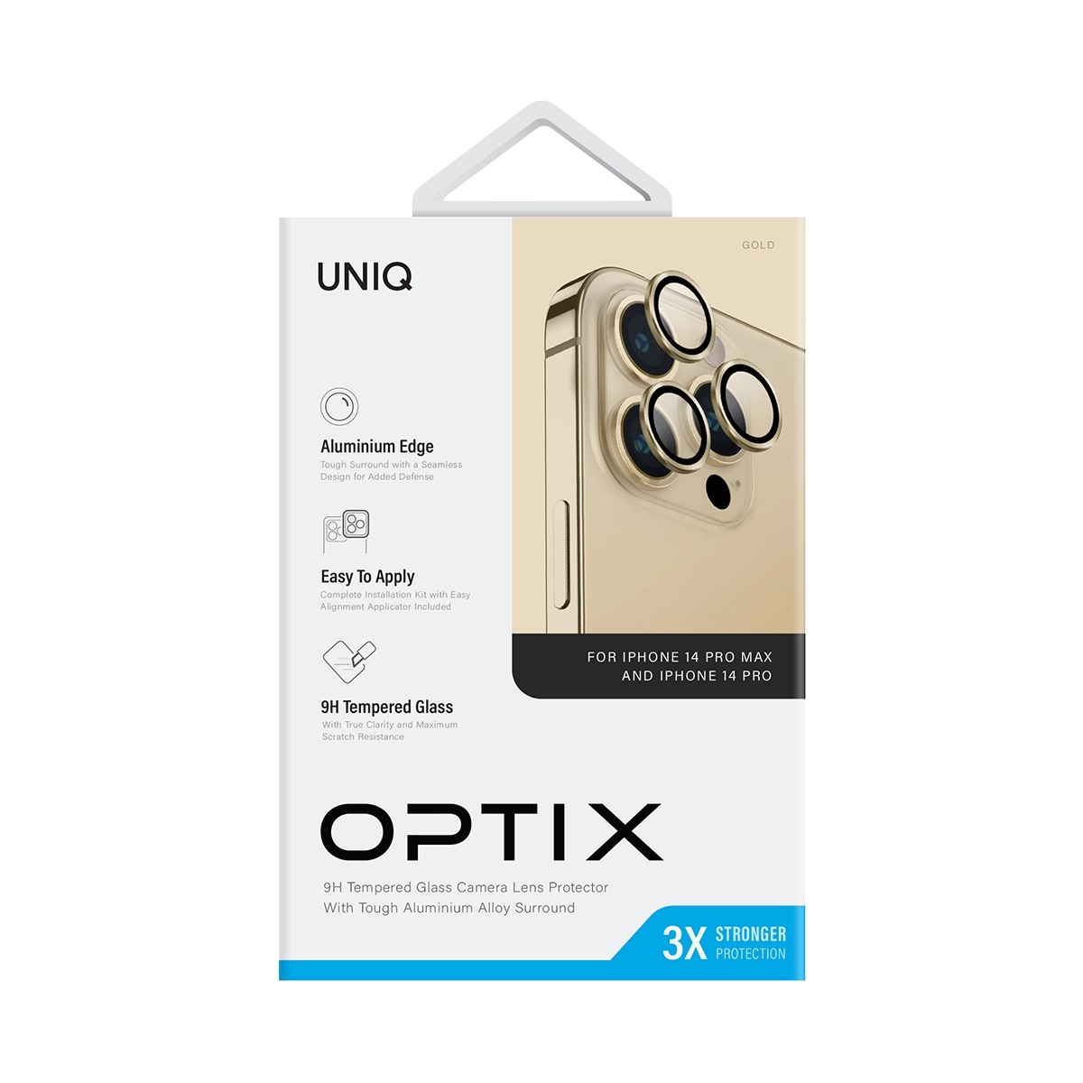 Foto 3 pulgar | Protector De Lentes Para Iphone 14 Pro | Iphone 14 Pro Max Transparente | Dorado Clear | Aluminium De Optix