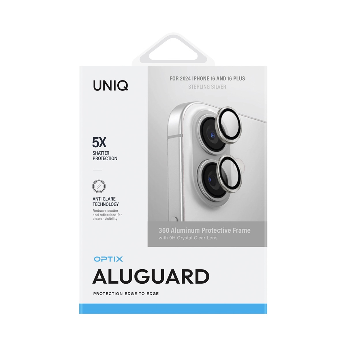 Foto 3 pulgar | Protector De Lentes Para Iphone 16 | Iphone 16 Plus Plateado Aluguard De Optix