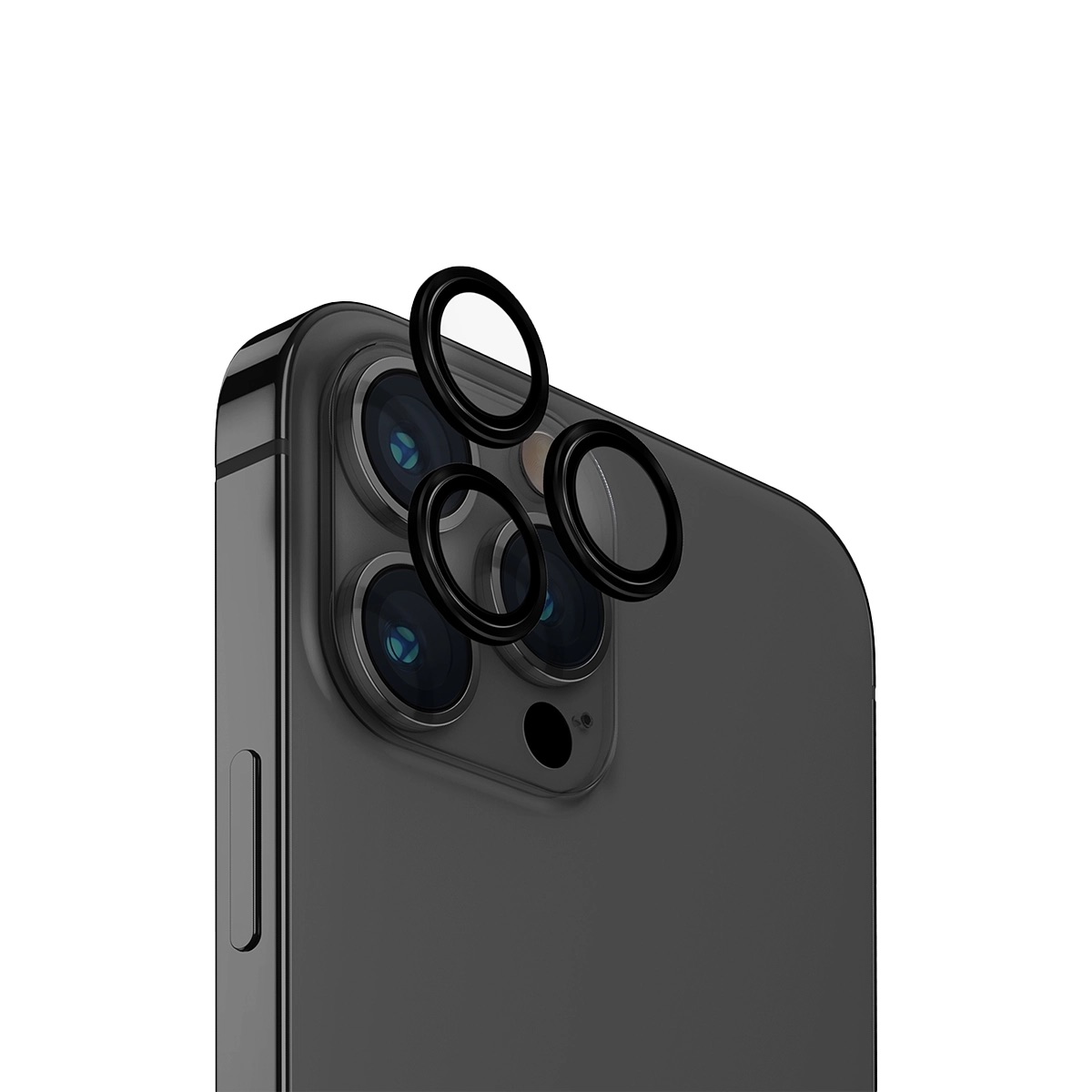 Foto 2 pulgar | Protector De Lentes Para Iphone 15 Pro Transparente | Negro Clear | Aluminium De Optix