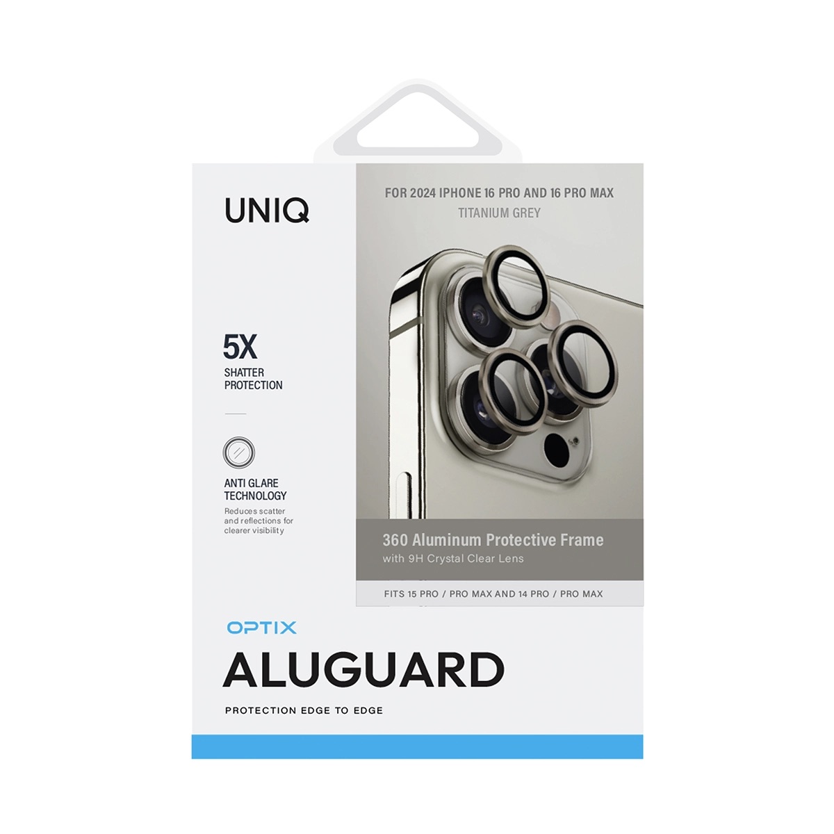 Foto 3 pulgar | Protector De Lentes Para Iphone 16 Pro | Iphone 16 Pro Max Titanio Aluguard De Optix