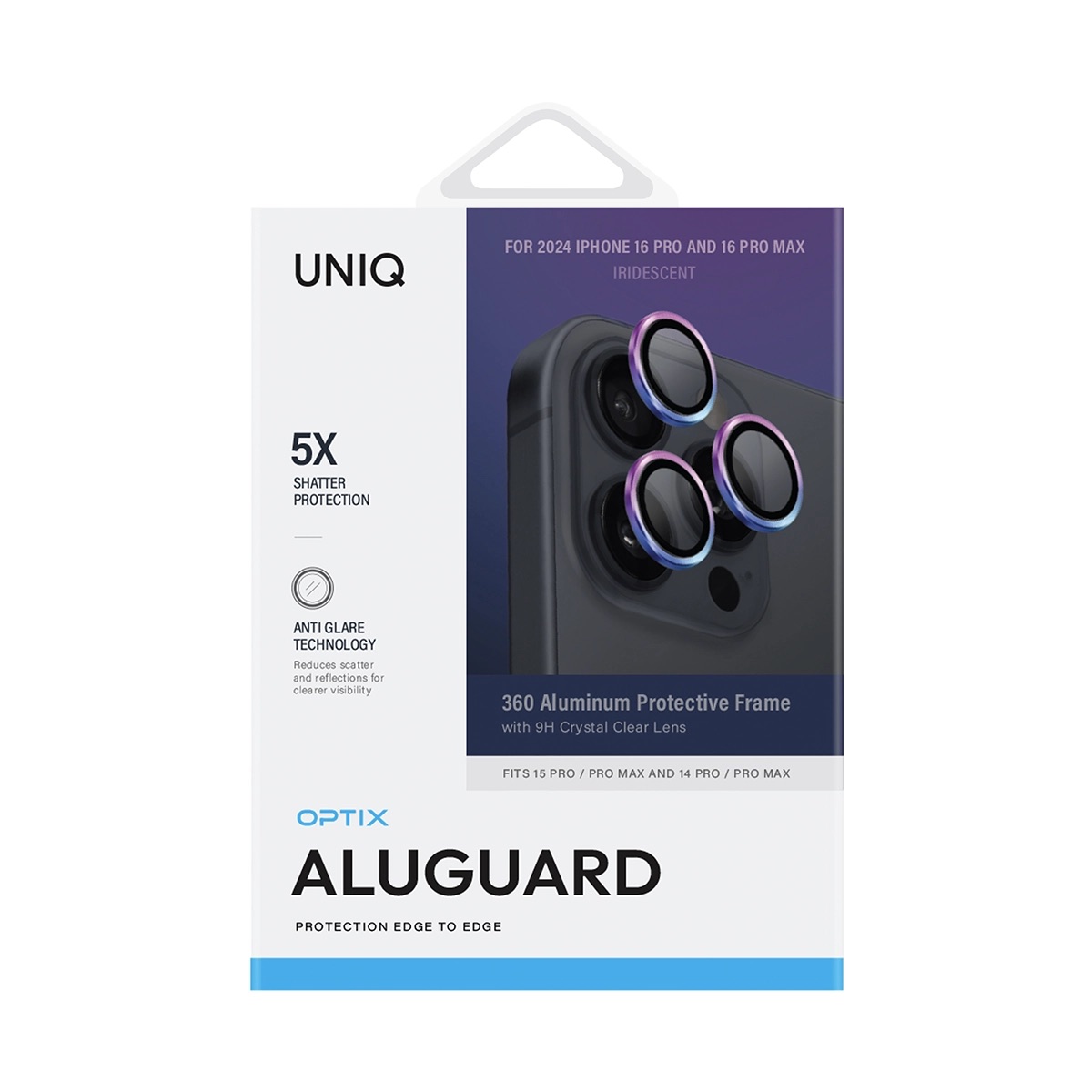 Foto 3 pulgar | Protector De Lentes Para Iphone 16 Pro | Iphone 16 Pro Max Tornasol Aluguard De Optix