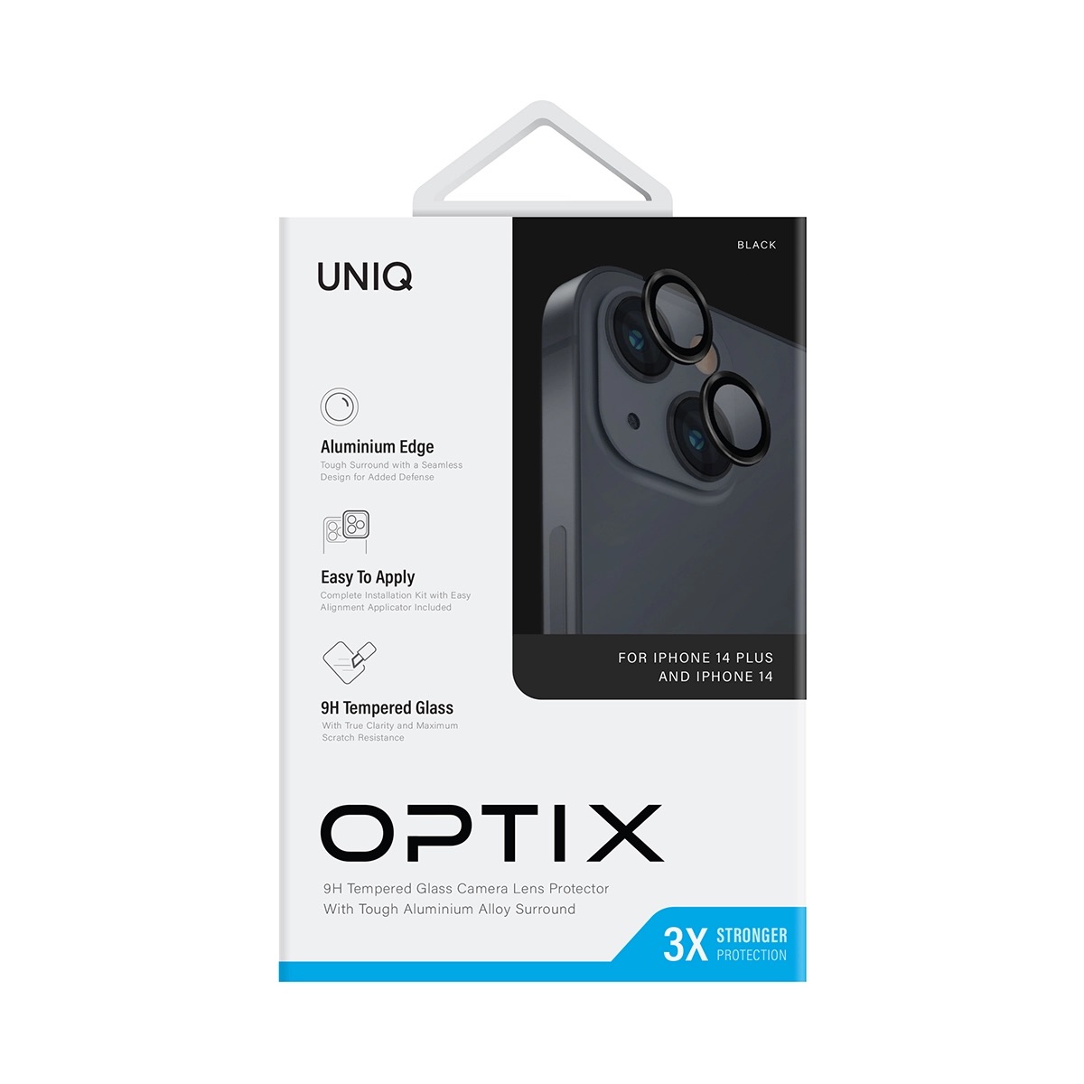 Foto 3 pulgar | Protector De Lentes Para Iphone 14 | Iphone 14 Plus Transparente | Negro Clear | Aluminium De Optix