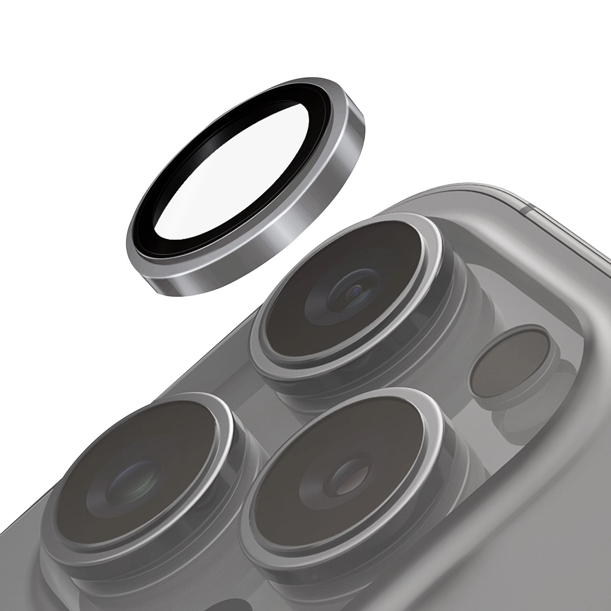 Foto 2 pulgar | Protector De Lentes Para Iphone 16 Pro | Iphone 16 Pro Max Gris Cromo Prime De Optix