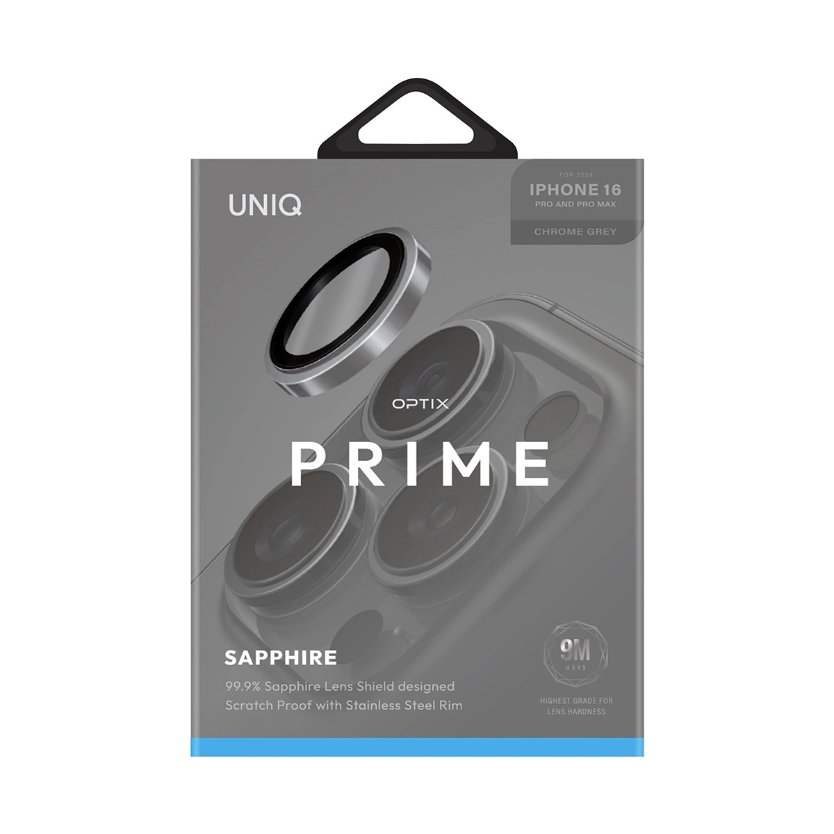 Foto 3 pulgar | Protector De Lentes Para Iphone 16 Pro | Iphone 16 Pro Max Gris Cromo Prime De Optix