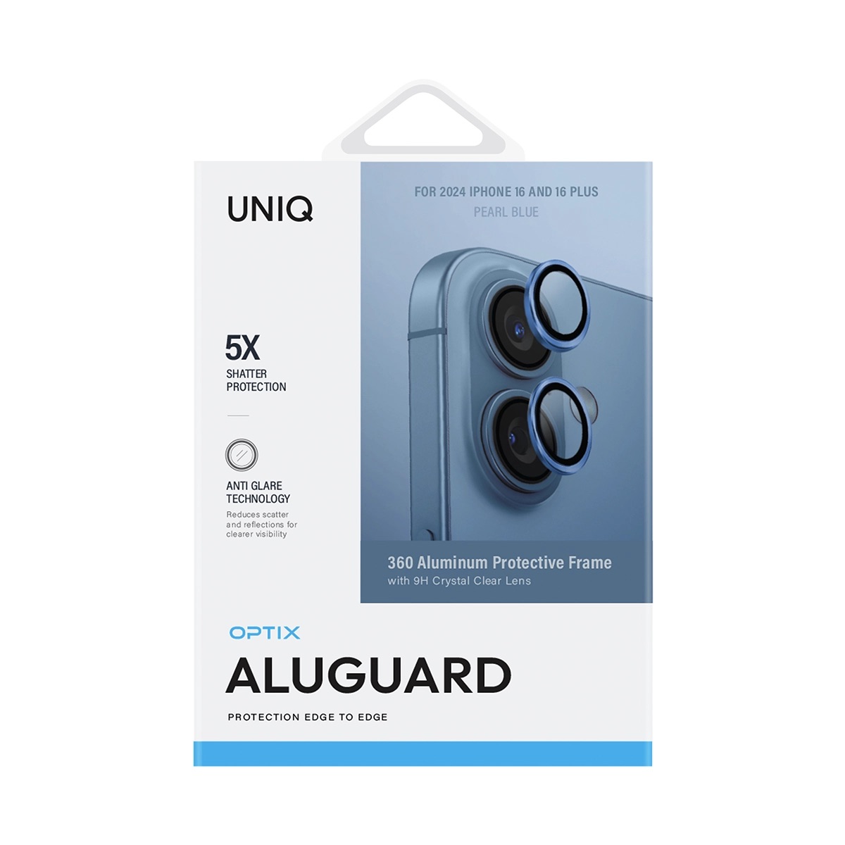 Foto 3 pulgar | Protector De Lentes Para Iphone 16 | Iphone 16 Plus Azul Perla Aluguard De Optix