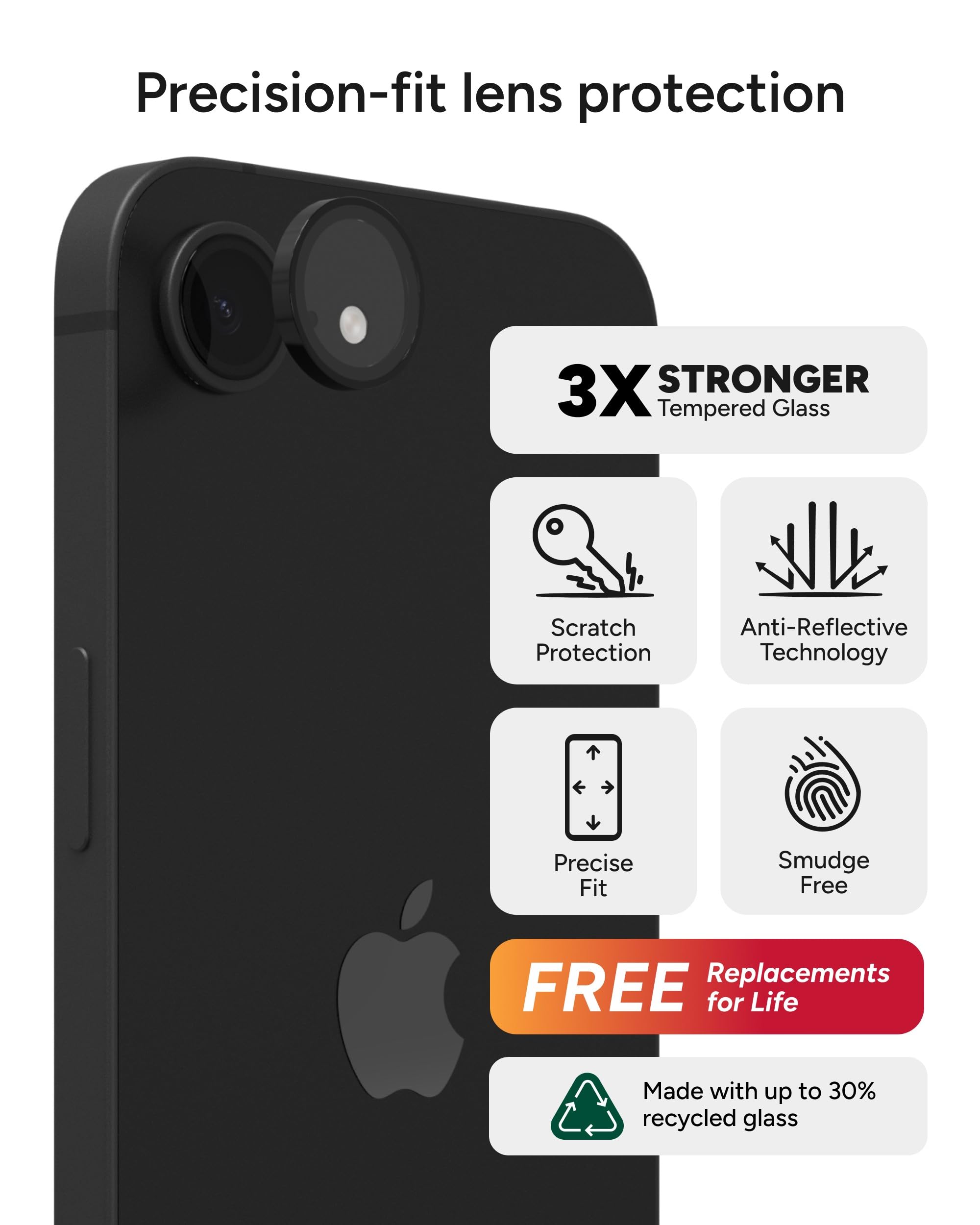 Foto 2 | Protector De Lente De Cámara Zagg Glass Elite Antirreflectante Para Iphone 16e - Venta Internacional.