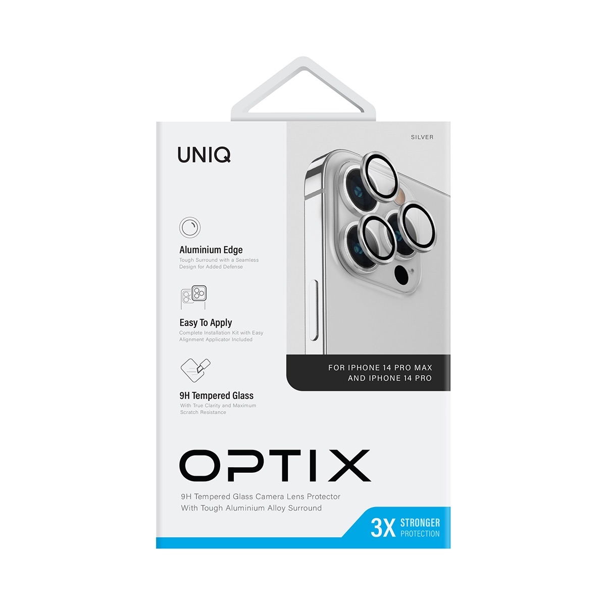 Foto 3 pulgar | Protector De Lentes Para Iphone 14 Pro | Iphone 14 Pro Max Transparente | Plateado Clear | Aluminium De Optix