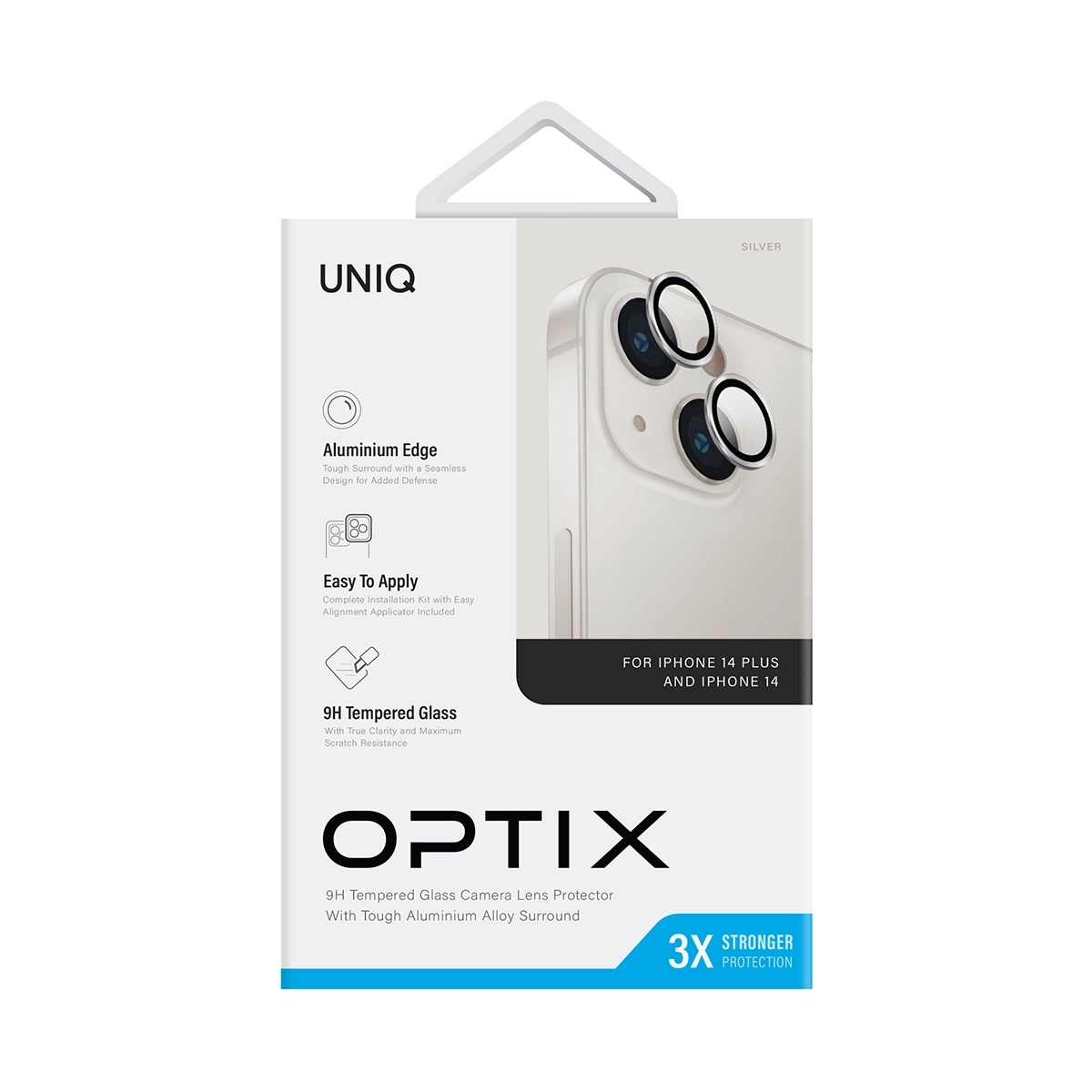 Foto 3 pulgar | Protector De Lentes Para Iphone 14 | Iphone 14 Plus Transparente | Plateado Clear | Aluminium De Optix