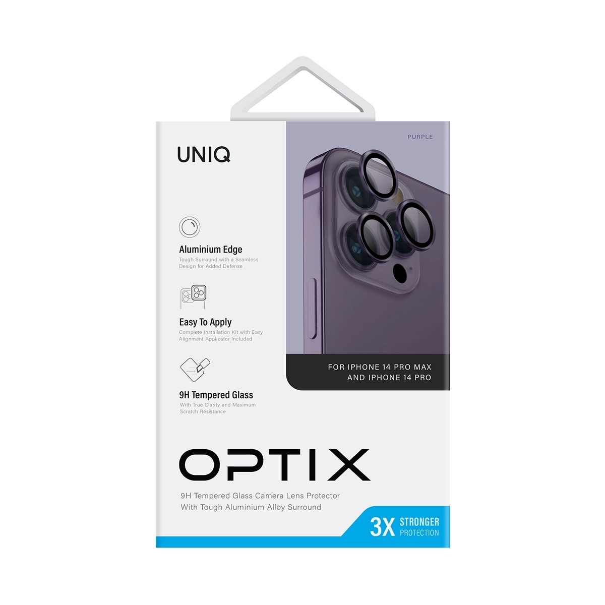 Foto 3 pulgar | Protector De Lentes Para Iphone 14 Pro | Iphone 14 Pro Max Transparente | Morado Clear | Aluminium De Optix