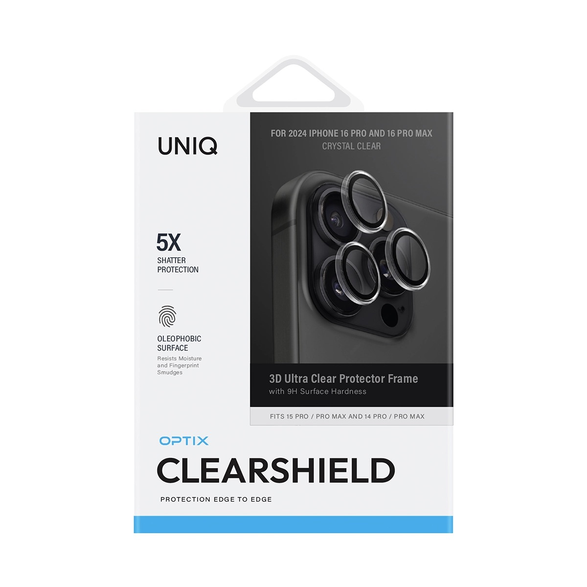 Foto 3 pulgar | Protector De Lentes Para Iphone 16 Pro | Iphone 16 Pro Max Cristal Clearshield De Optix