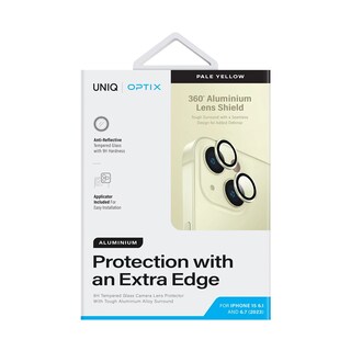 Foto 2 | Protector De Lentes Para Iphone 15 | Iphone 15 Plus Transparente | Amarillo Clear | Aluminium De Optix