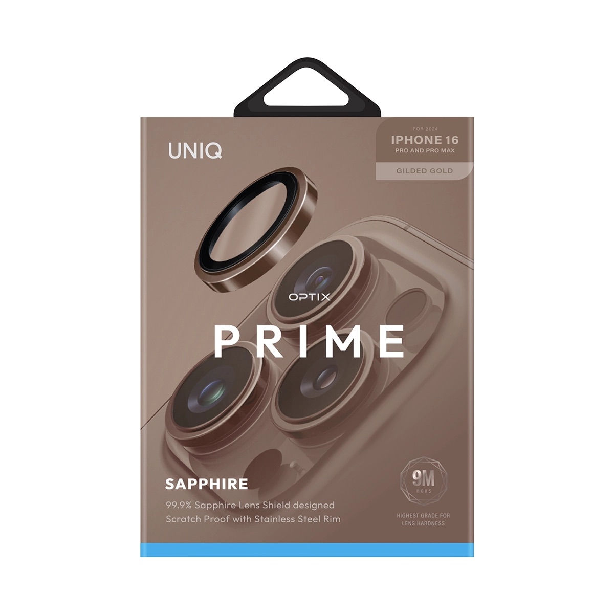 Foto 3 pulgar | Protector De Lentes Para Iphone 16 Pro | Iphone 16 Pro Max Dorado Prime De Optix
