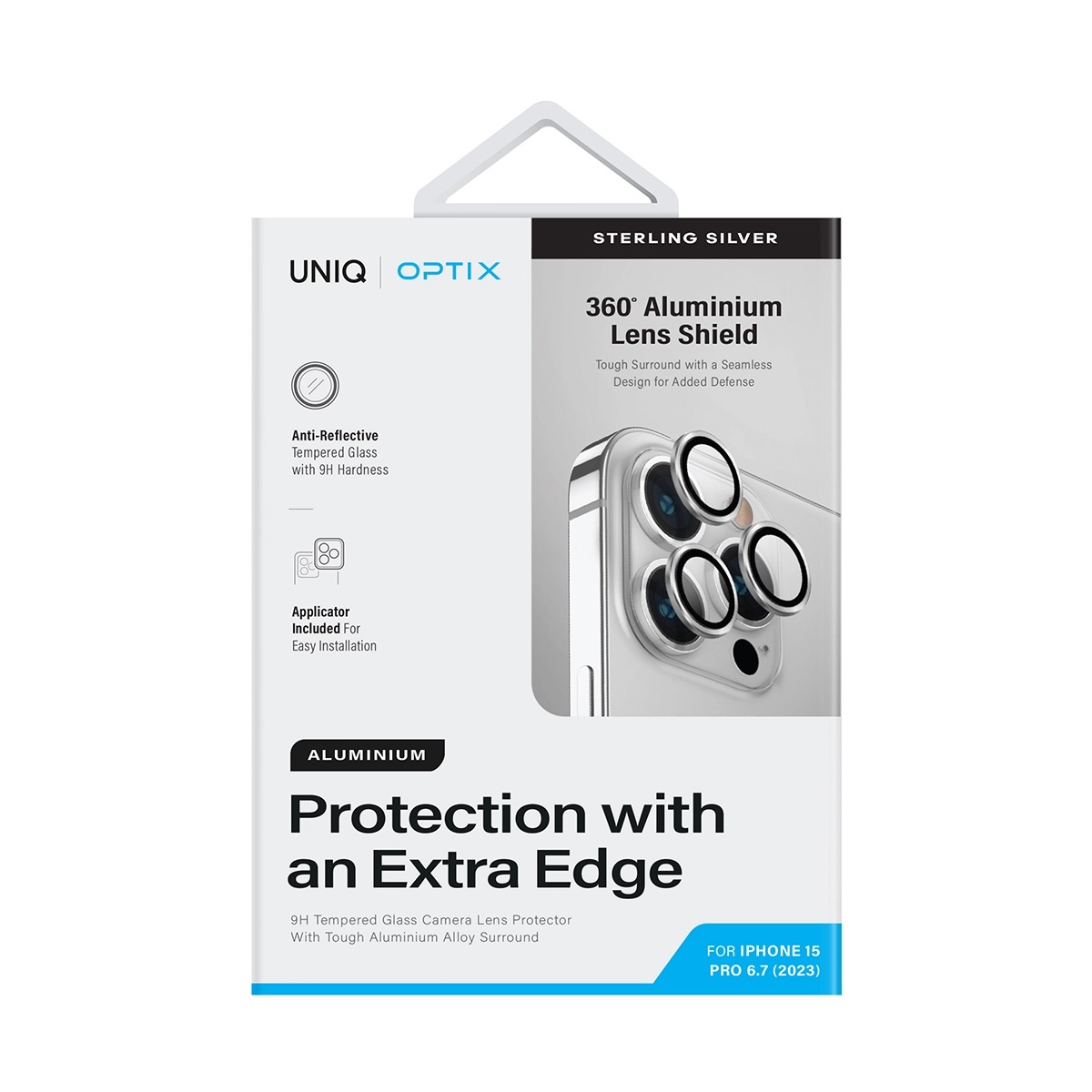 Foto 3 pulgar | Protector De Lentes Para Iphone 15 Pro Max Transparente | Plateado Clear | Aluminium De Optix