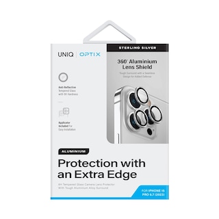 Foto 2 | Protector De Lentes Para Iphone 15 Pro Max Transparente | Plateado Clear | Aluminium De Optix