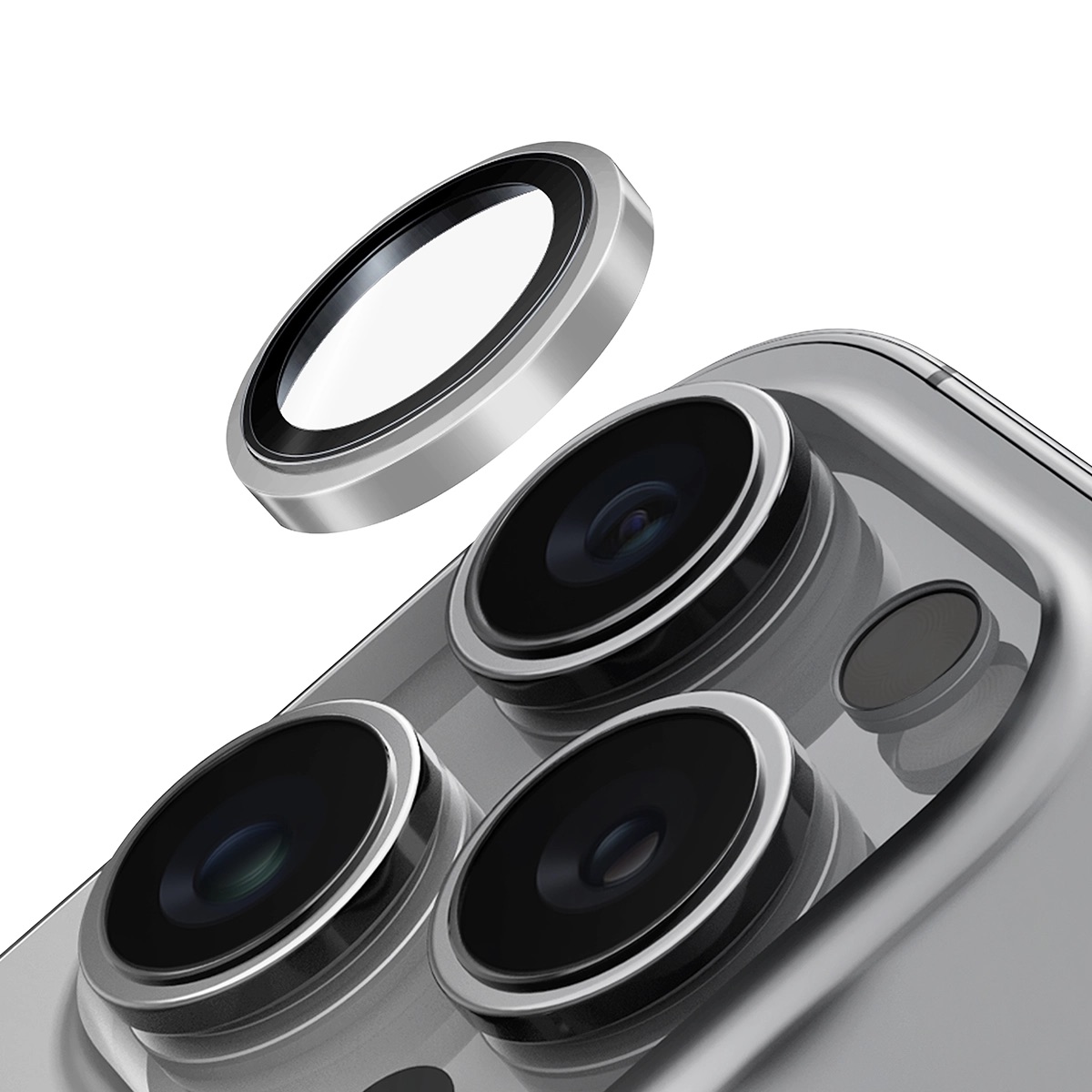 Protector De Lentes Para Iphone 16 Pro | Iphone 16 Pro Max Plateado Sónico Prime De Optix