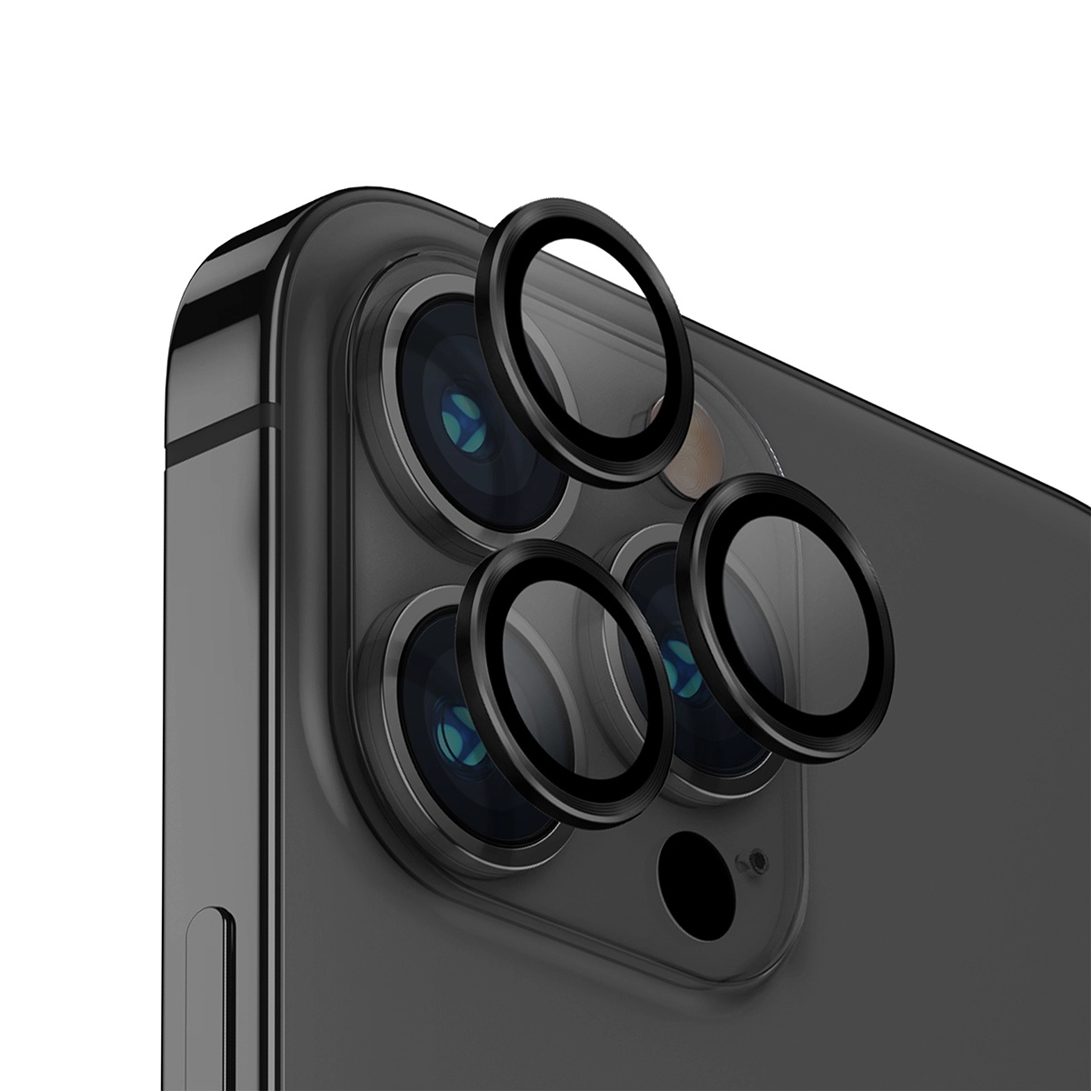 Foto 2 pulgar | Protector De Lentes Para Iphone 14 Pro | Iphone 14 Pro Max Transparente | Negro Clear | Aluminium De Optix