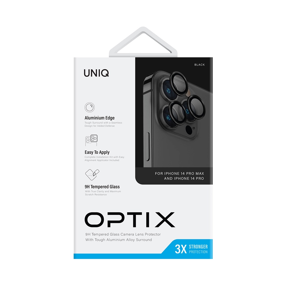 Foto 3 pulgar | Protector De Lentes Para Iphone 14 Pro | Iphone 14 Pro Max Transparente | Negro Clear | Aluminium De Optix