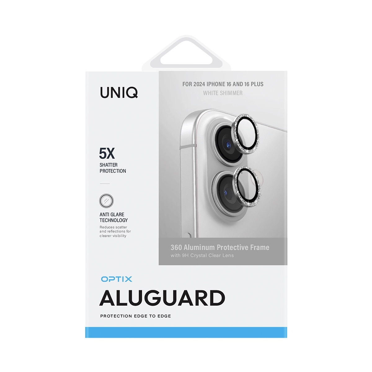 Foto 3 pulgar | Protector De Lentes Para Iphone 16 | Iphone 16 Plus Blanco Aluguard De Optix