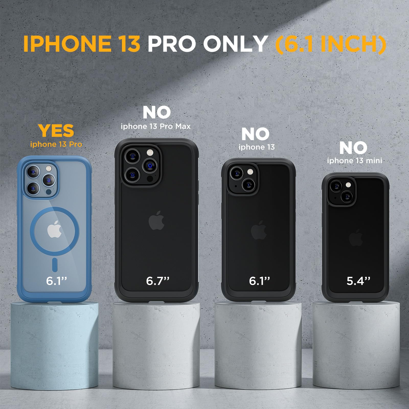 Foto 3 pulgar | Funda De Teléfono Miracase Magnetic Glass Para Iphone 13 Pro Capri Blue - Venta Internacional.