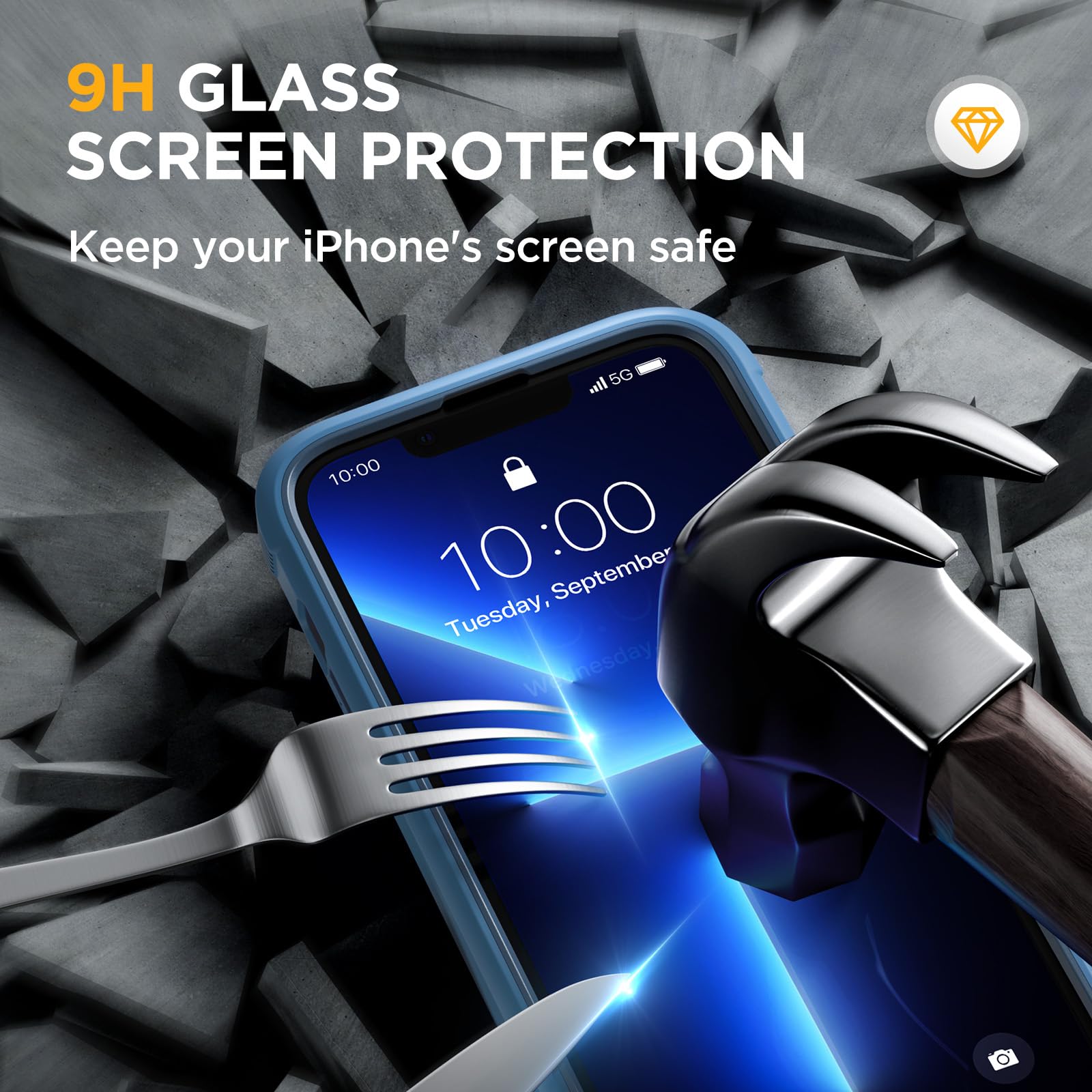 Foto 8 pulgar | Funda De Teléfono Miracase Magnetic Glass Para Iphone 13 Pro Capri Blue - Venta Internacional.