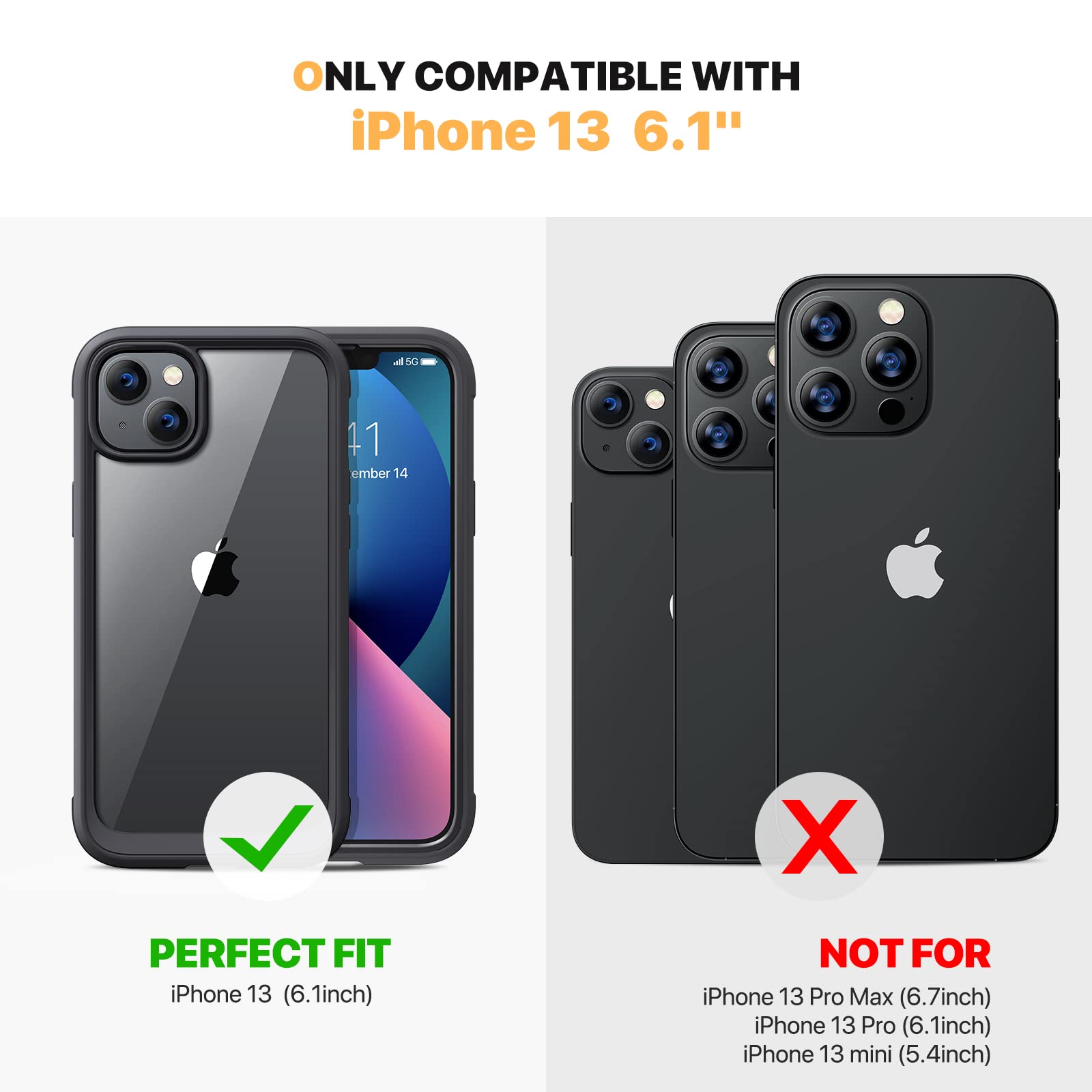 Foto 8 pulgar | Funda De Teléfono Diaclara Diseñada Para Iphone 13 6.1 De Cuerpo Completo - Venta Internacional.