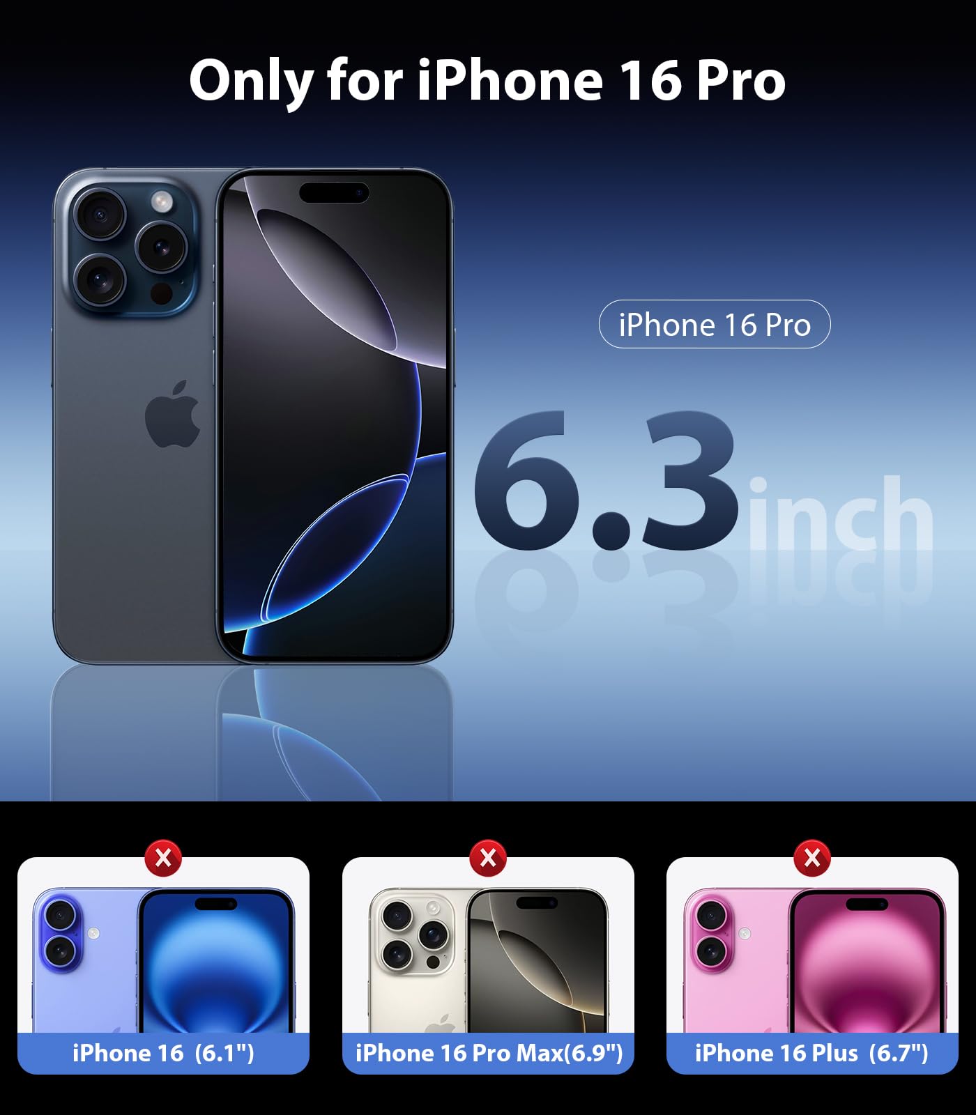 Foto 3 pulgar | Funda Mkeke Para Iphone 16 Pro, Transparente, A Prueba De Golpes [2024] - Venta Internacional.
