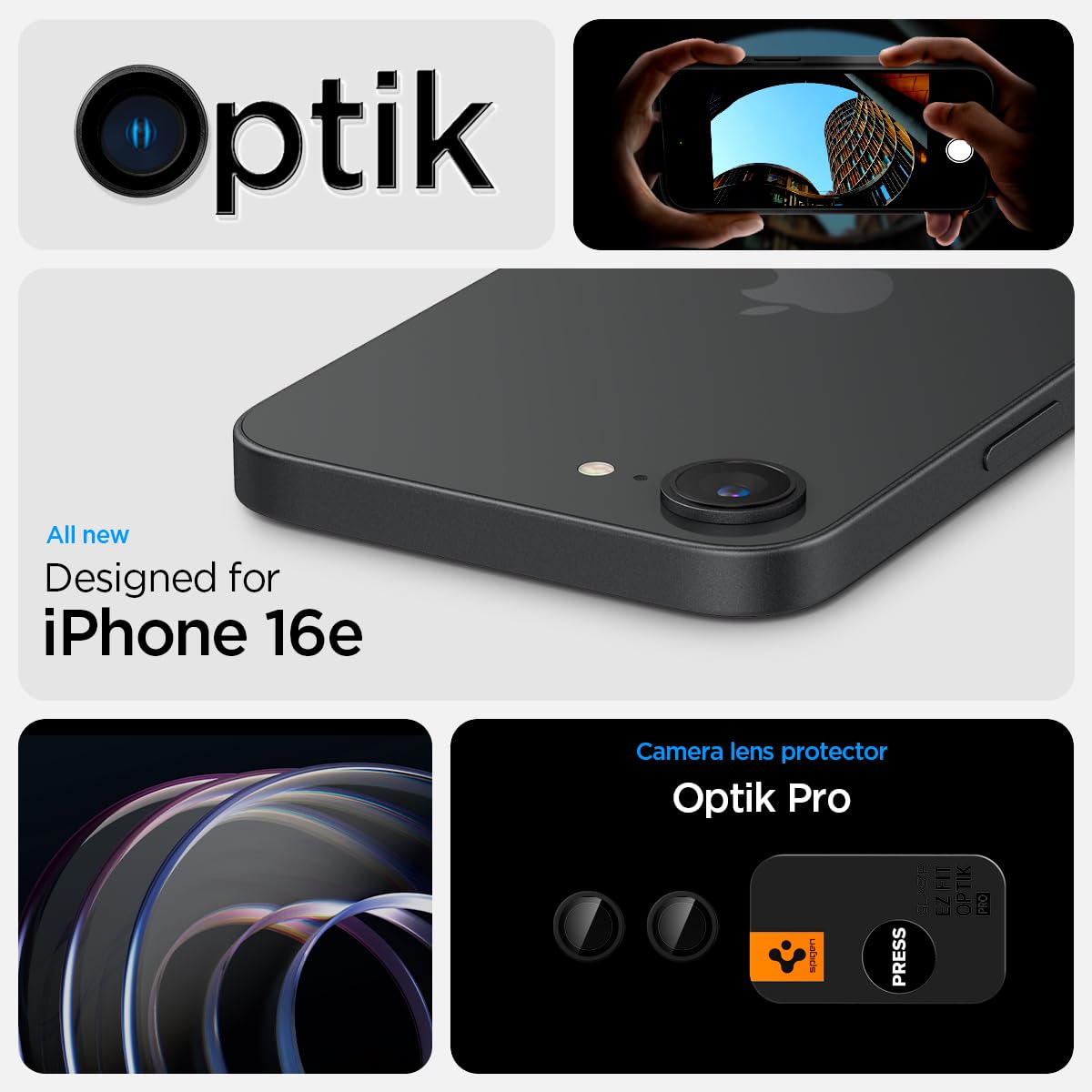 Foto 3 pulgar | Protector De Pantalla Para Lente De Cámara Spigen Glastr Optik Pro Iphone 16e - Venta Internacional.