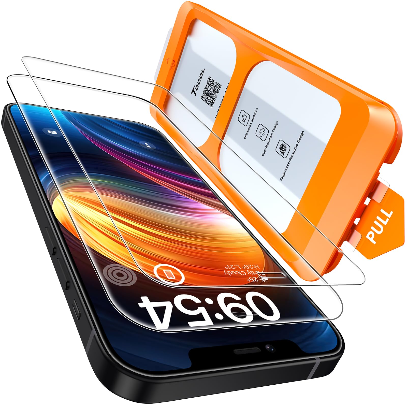 Foto 1 | Protector De Pantalla Tocol Para Iphone 12, Cobertura Total, Paquete De 2 - Venta Internacional.