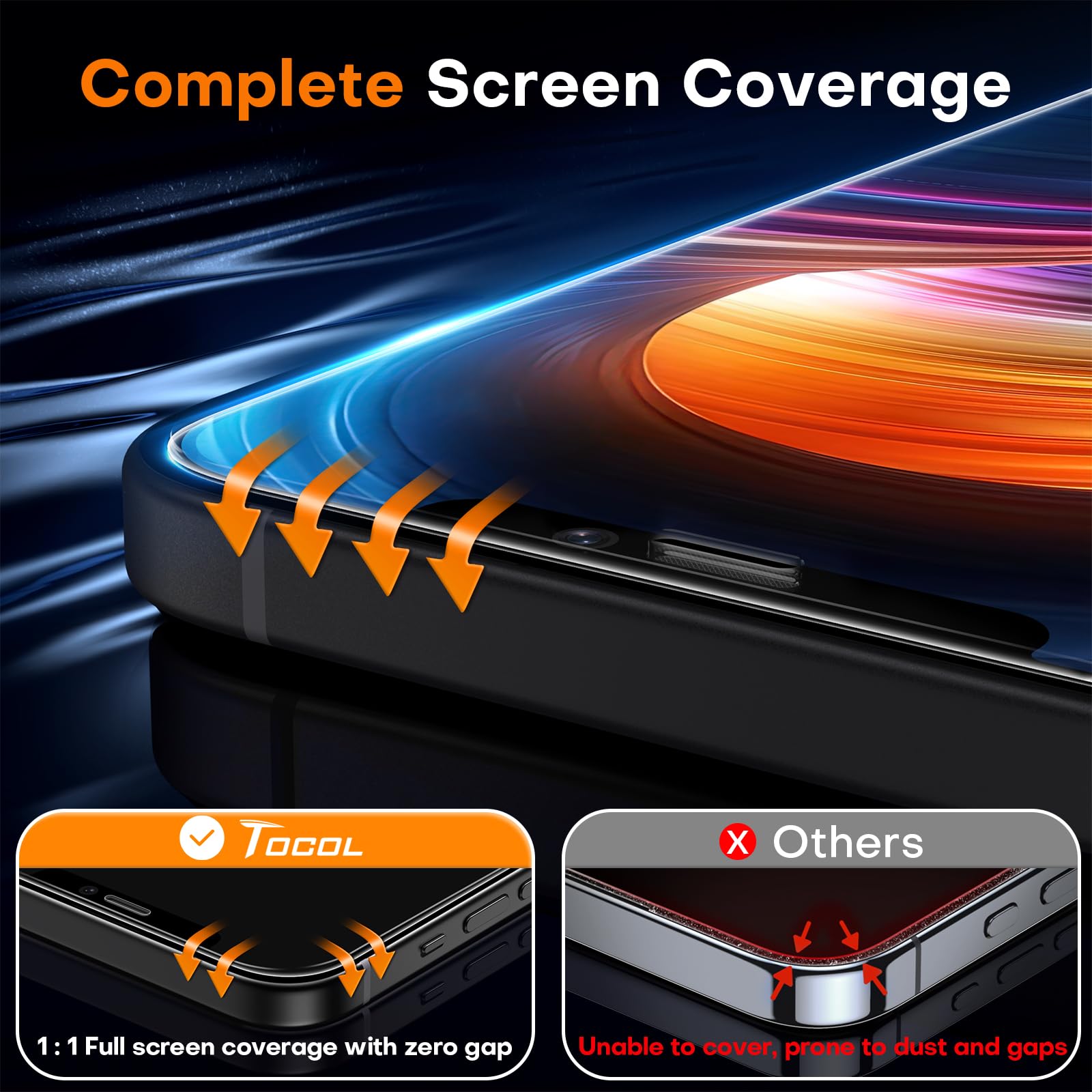 Foto 5 pulgar | Protector De Pantalla Tocol Para Iphone 12, Cobertura Total, Paquete De 2 - Venta Internacional.