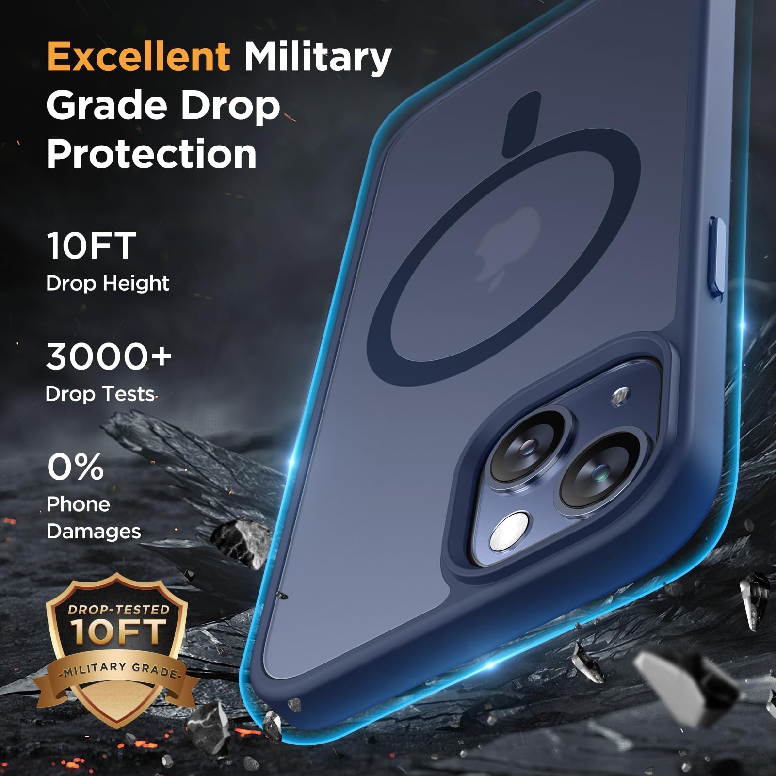 Foto 7 pulgar | Funda Para Teléfono Miracase Magnetic Series Para Iphone 14, Color Azul Oscuro - Venta Internacional.