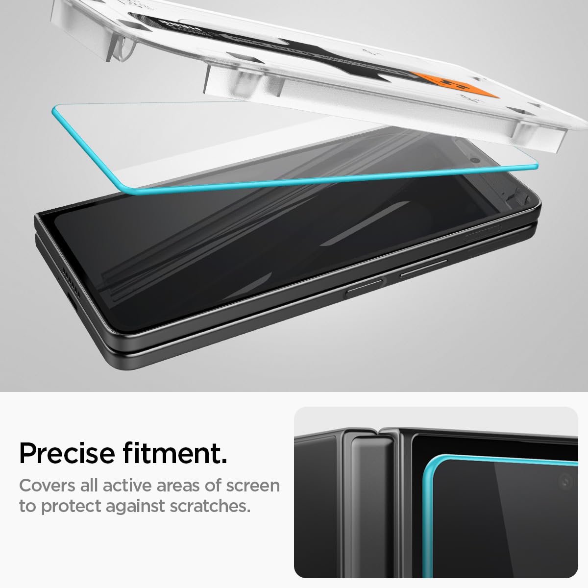 Foto 7 pulgar | Protector De Pantalla Spigen Glastar Ez Fit Galaxy Z Fold 5 - Venta Internacional.