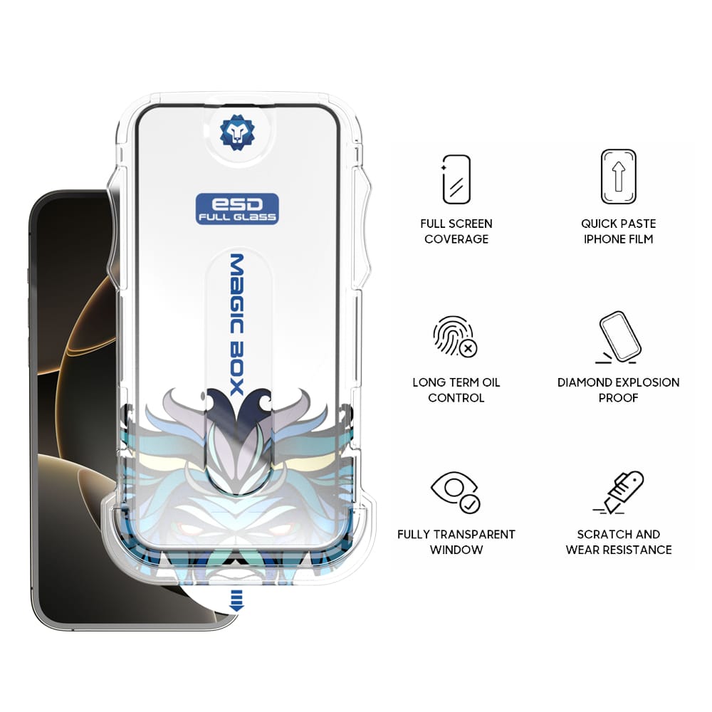 Foto 5 | Mica Protectora De Pantalla (hd) Vidrio Templado Con Instalador Para Iphone.