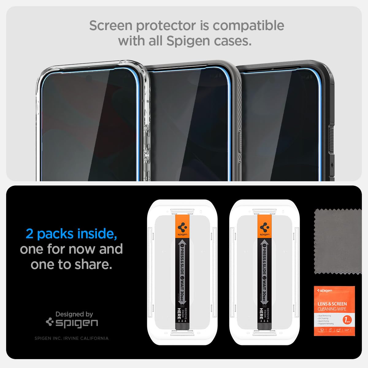 Foto 8 pulgar | Protector De Pantalla Spigen Glastr Ez Fit Privacy Pixel 9, Paquete De 2 - Venta Internacional.