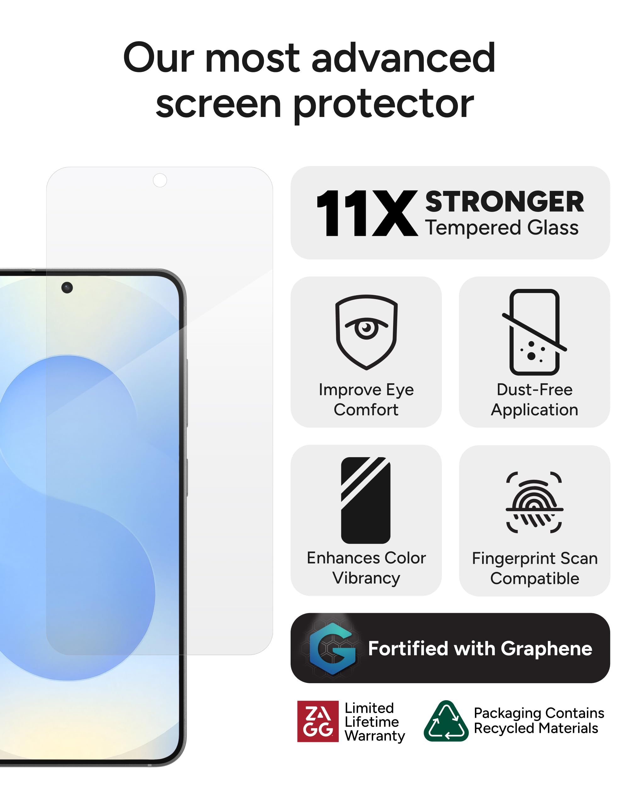 Foto 3 pulgar | Protector De Pantalla Zagg Glass Xtr4 Para Samsung Galaxy S25/s24 - Venta Internacional.