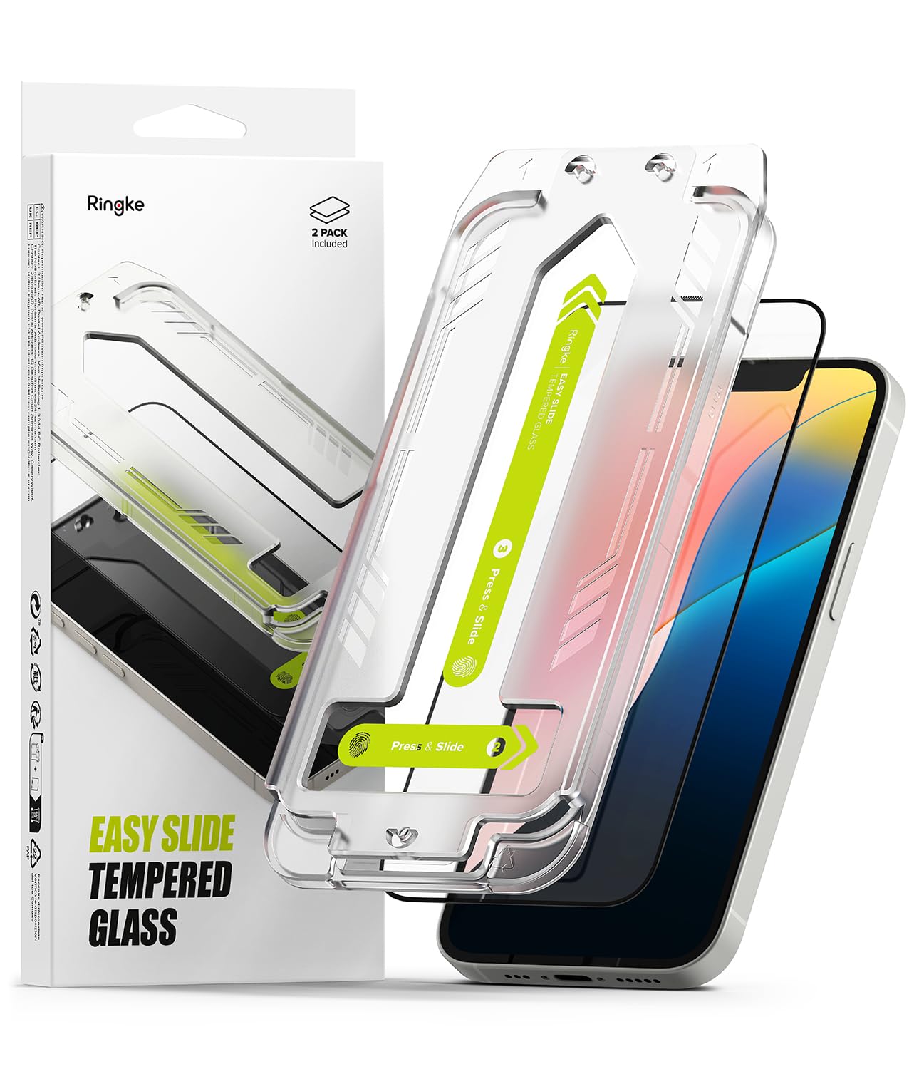 Protector De Pantalla Ringke Easy Slide De Vidrio Templado, Paquete De 2 - Venta Internacional.
