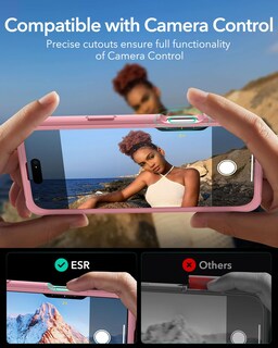 Foto 6 | Funda De Teléfono Esr Para Iphone 16 Pro Con Vidrio Templado Rosa - Venta Internacional.