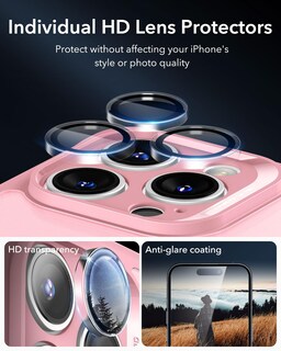 Foto 7 | Funda De Teléfono Esr Para Iphone 16 Pro Con Vidrio Templado Rosa - Venta Internacional.