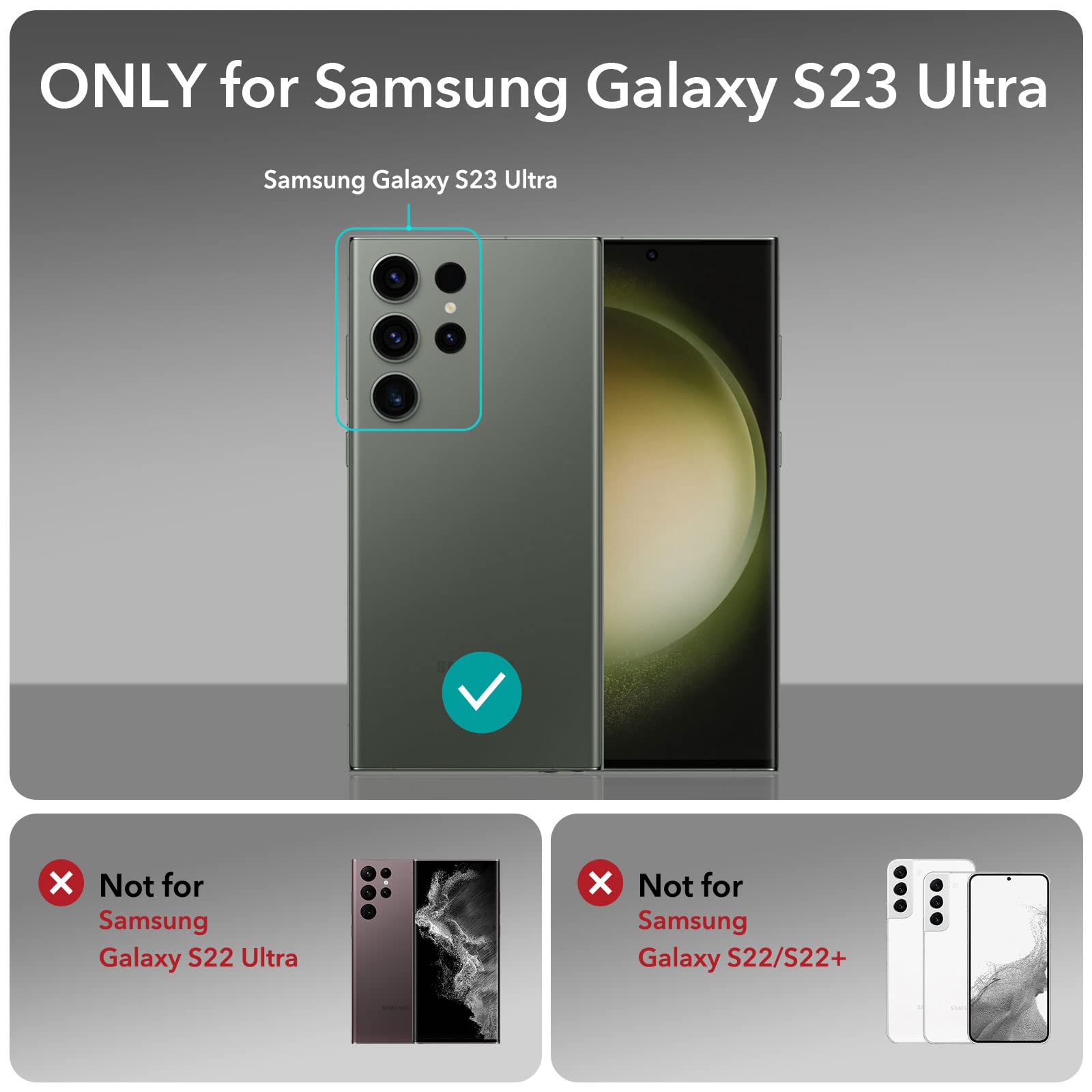 Foto 2 | Protector De Lente De Cámara Esr Para Samsung Galaxy S23 Ultra Silve - Venta Internacional.