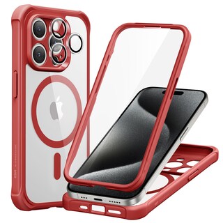 Foto 1 | Funda De Teléfono Esr Para Iphone 15 Pro Max Con Vidrio Templado Rojo - Venta Internacional.